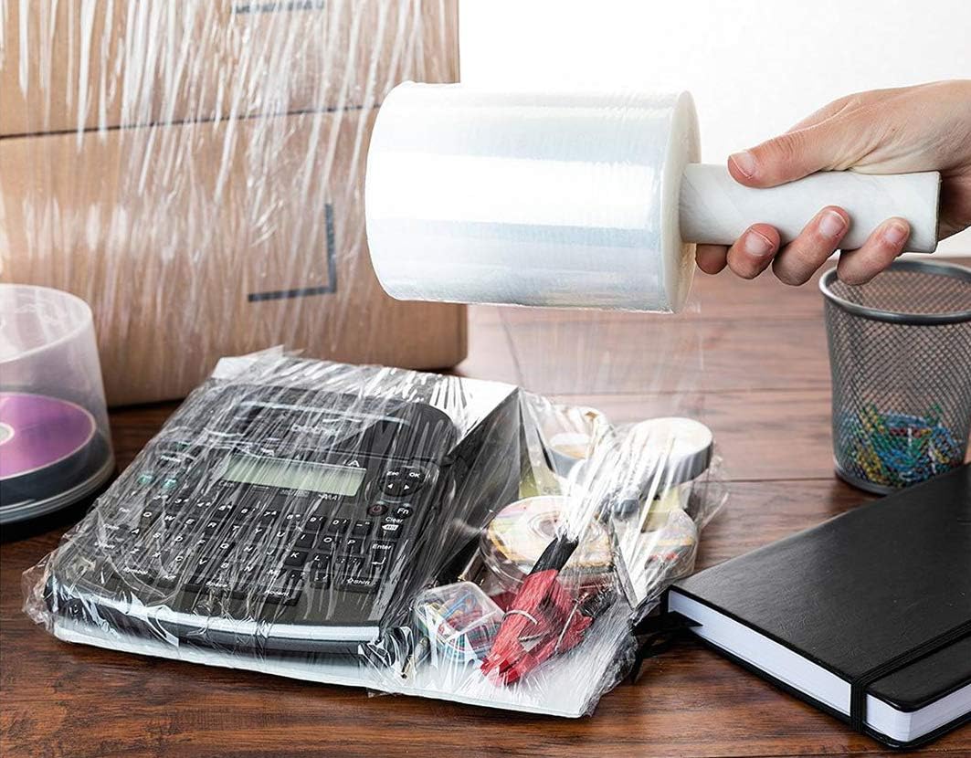 2 Pack Mini Hand Stretch Wrap 5" 1000 Ft Rolls PackageZoom Industrial Strength Clear Plastic Wrap for Box, Furniture Wrapping, 55 Gauge Shrink Wrap for Moving & Packing