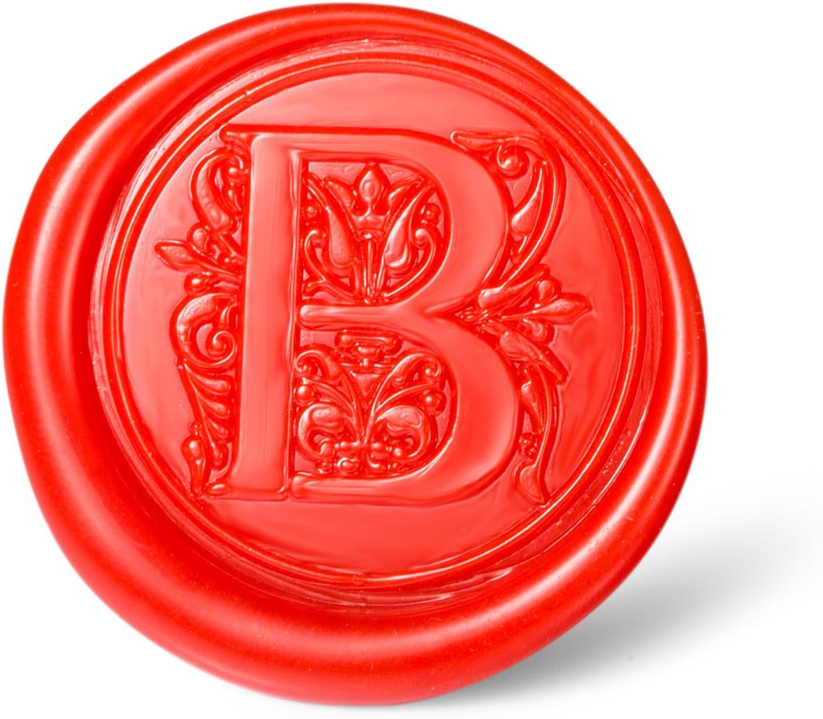 Mceal Wax Seal Stamp, Large Seal 1 1/5"(30mm) Dia, Silver Brass Head with Wooden Handle, Regal Letter A to Z Series (Letter B)