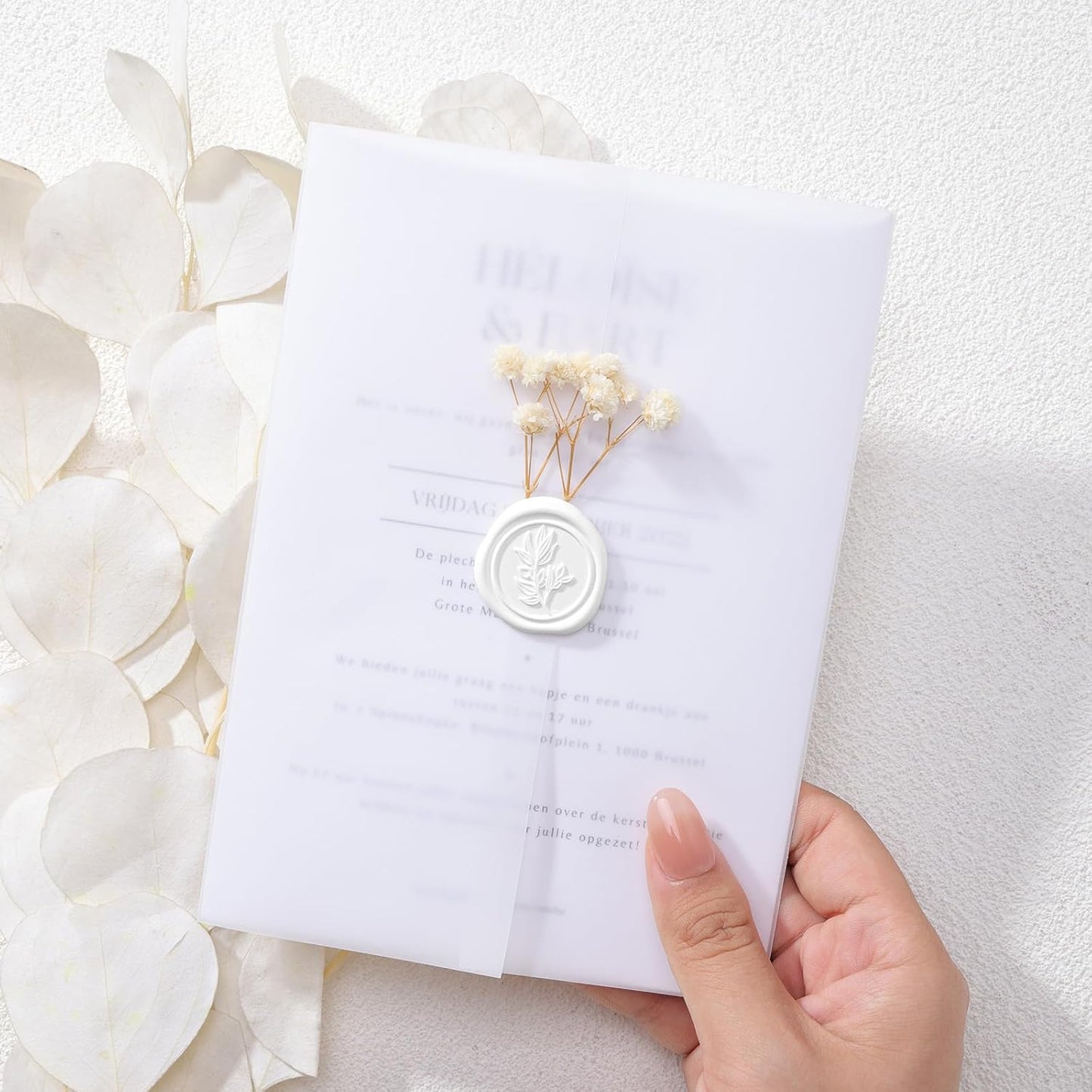 UNIQOOO Wax Seal Stickers - (3 Designs in 1 Pack) Wedding Invitation Envelope Seal Stickers, 60 Pcs Self-Adhesive Stickers, Perfect for Invitation, Christmas, Gift Wrapping (Snow White)