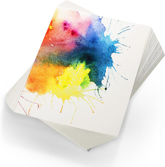 TaoBary 300 Pcs Watercolor Paper Sheet Bulk White Cold Press Paper Pack 140lb 300gsm Sketch Painting Watercolor Pad for Watercolorist Beginning Artists Adults Drawing Craft(5 x 7 Inch)