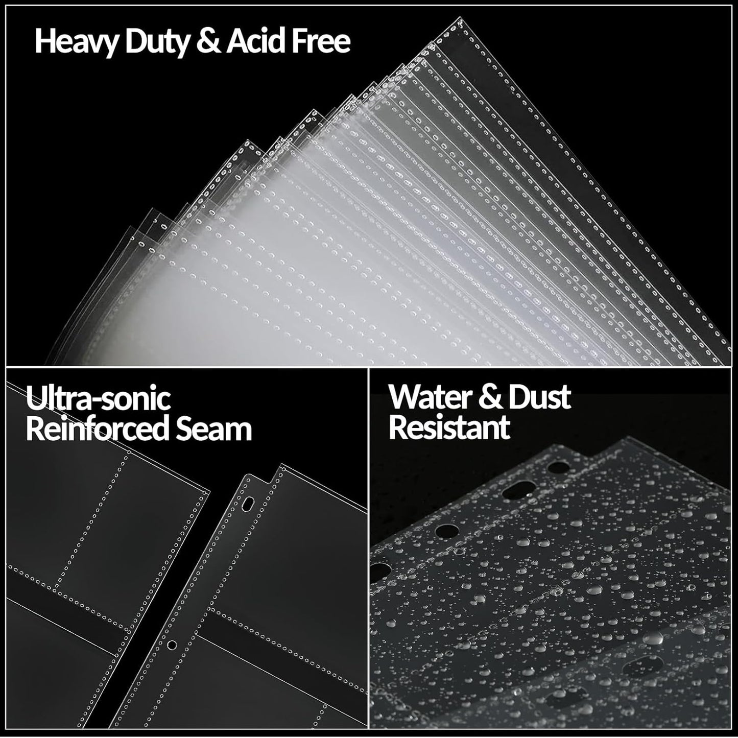 60 Pack 4x6 Photo Sleeves for 3 Ring Binder - Clear Archival Photo Protector Sleeves, Acid Free Plastic, 8.5x11