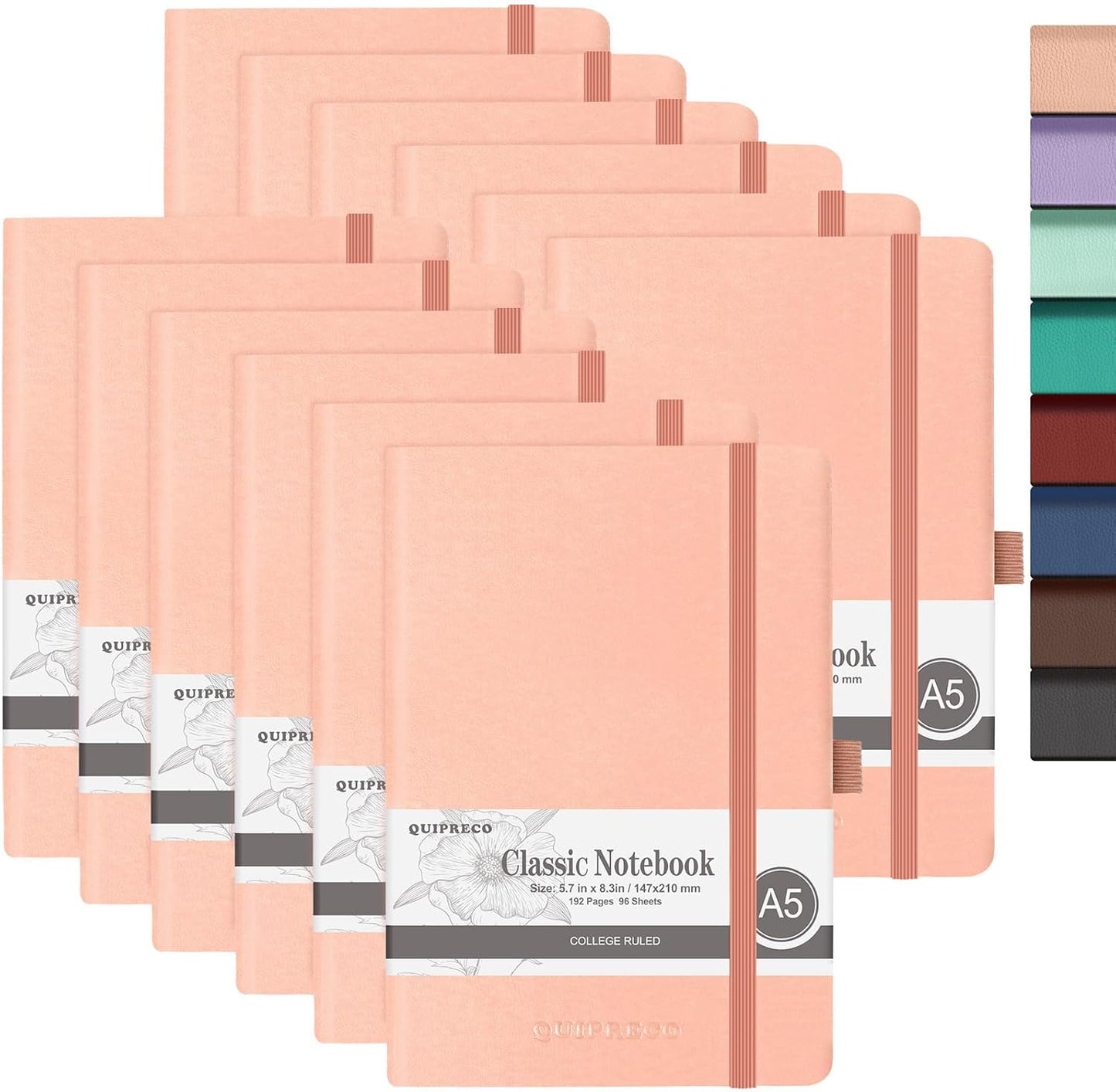 Hardcover Lined Bullet Dotted Journal Notebook, A5 140 192 Pages 100 120Gsm Paper College ruled for School,Work,Travel,and Daily Planning，5.7''*8.3'' (12, Blush, A5 Lined)