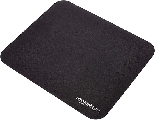 Amazon Basics Square Mouse Pad, Cloth with Rubberized Base, Standard, Black, 12.4L x 10.6W inches