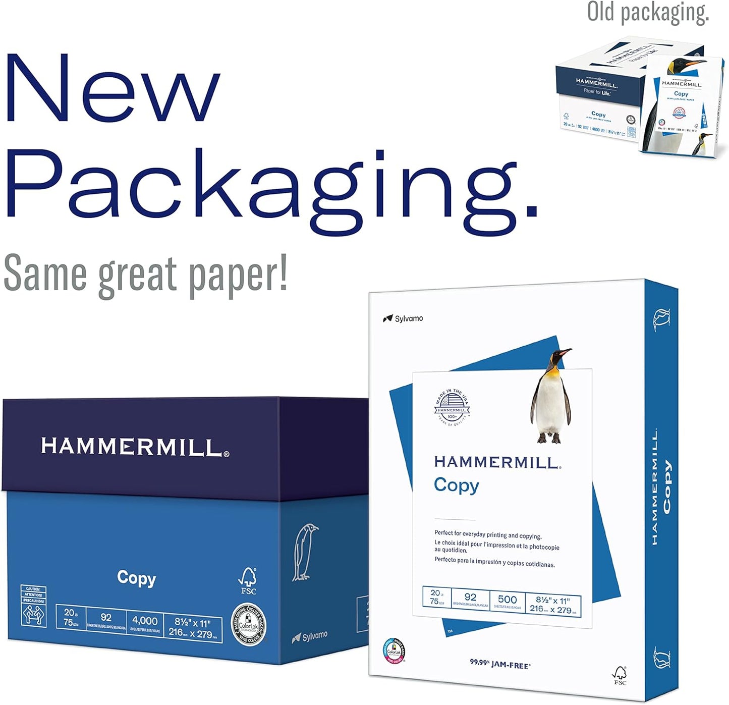 Hammermill Printer Paper, 20 lb Copy Paper, 8.5 x 11 - 1 Pallet, 40 Cases (200,000 Sheets) - 92 Bright, Made in the USA