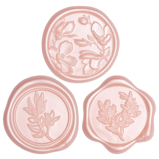 UNIQOOO Wax Seal Stickers - (3 Designs in 1 Pack) Wedding Invitation Envelope Seal Stickers, 60 Pcs Self-Adhesive Stickers, Perfect for Invitation, Christmas, Gift Wrapping