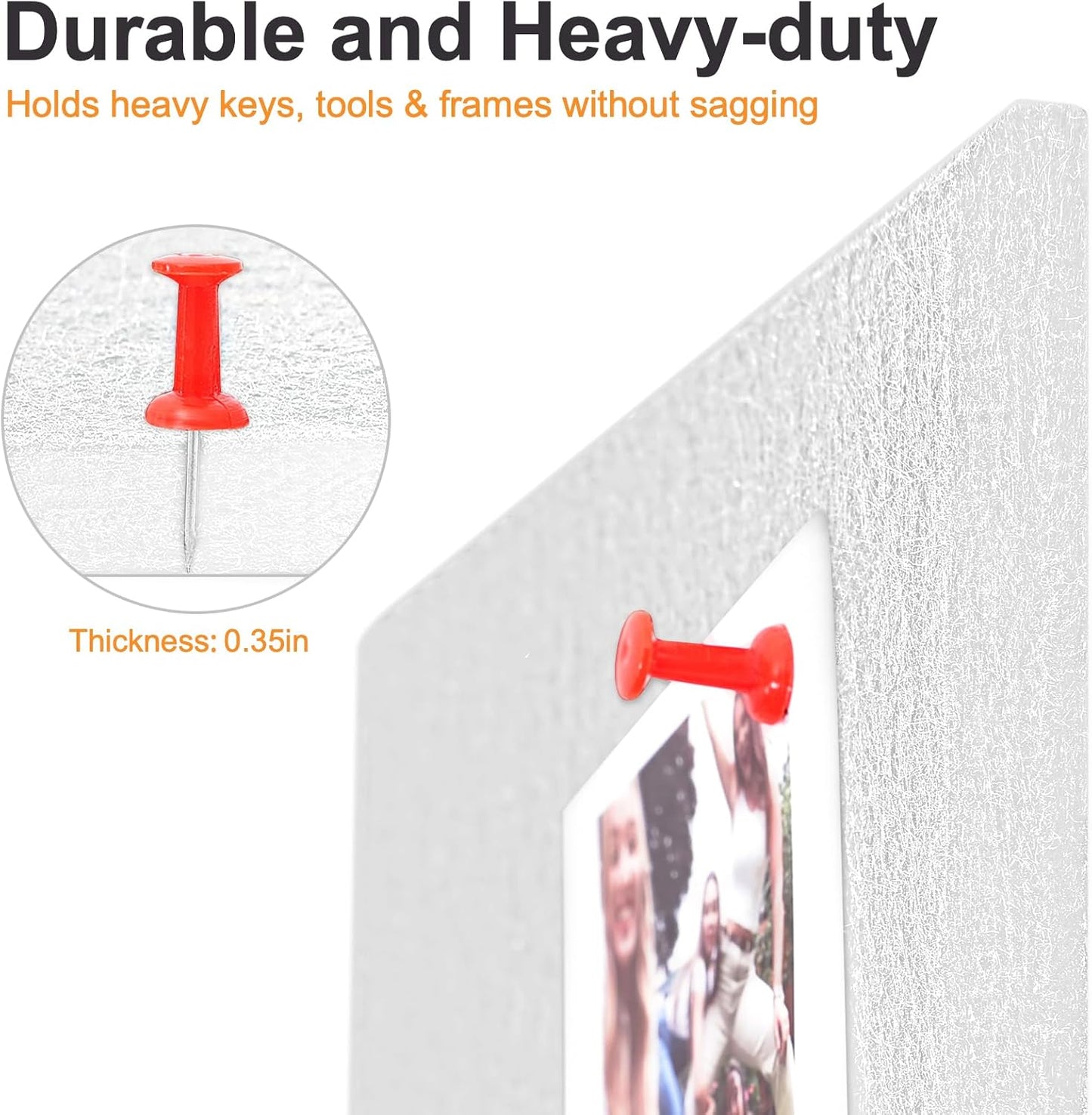 Large Bulletin Cork Boards for Walls 36" x 24", White Bulletin Board for Office, 6 Pack Cork Felt Boards Tiles for Classroom Decor, Pin Board with Pushpins, Office Essentials