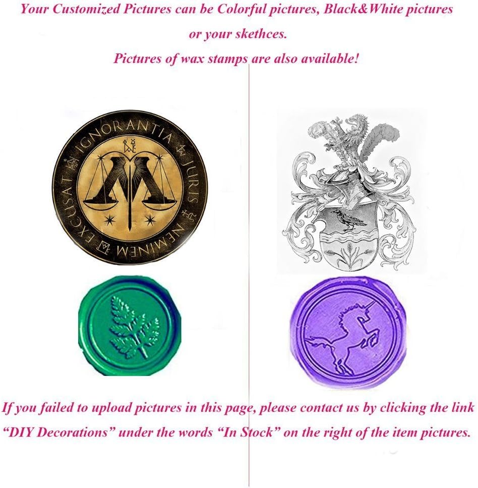 Customizable Personalized Custom Monogram Logo Design Wax Seal Stamp Sealing Wax Sticks Spoon Wood Box Set Wedding Invitations Christmas Card Envelope Package Metal Sealing Wax Stamp Silver Kit