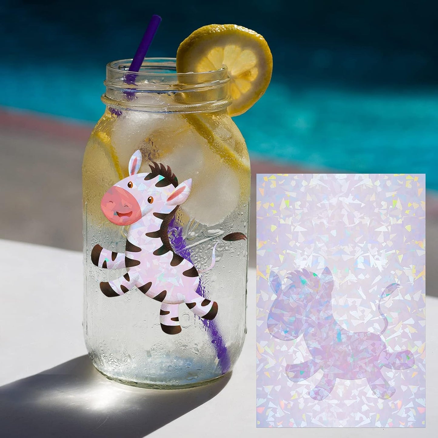 Bylion 2 Types Transparent Holographic Overlay Lamination Vinyl A4 Size Self-Adhesive Laminate Waterproof Vinyl Sticker Paper, 20 Sheets 8.25 x 11.7 Inches