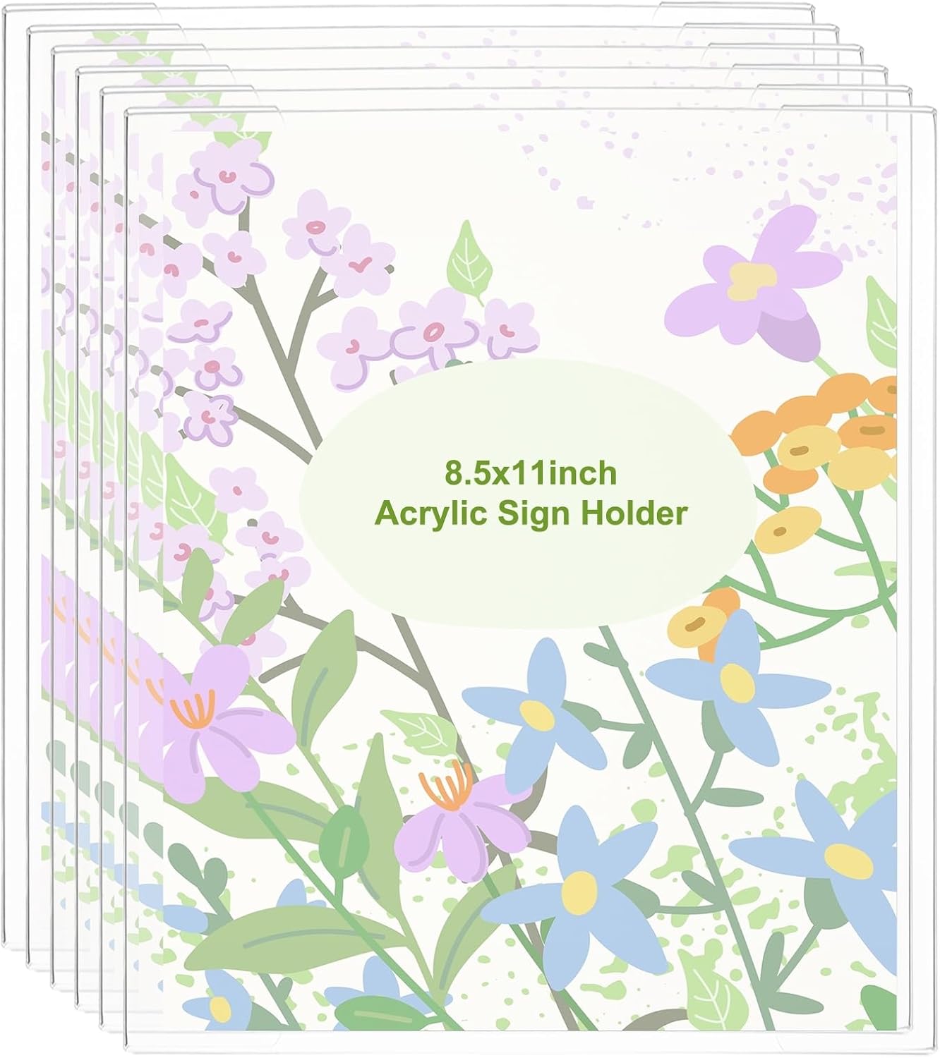 PATIKIL Acrylic Sign Holder, 12 Pack 8.5x11 Wall Sign Paper Holder Clear Picture Frame with Double Side Adhesive Tape for Office Restaurant Memo Menu Guide, Horizontal