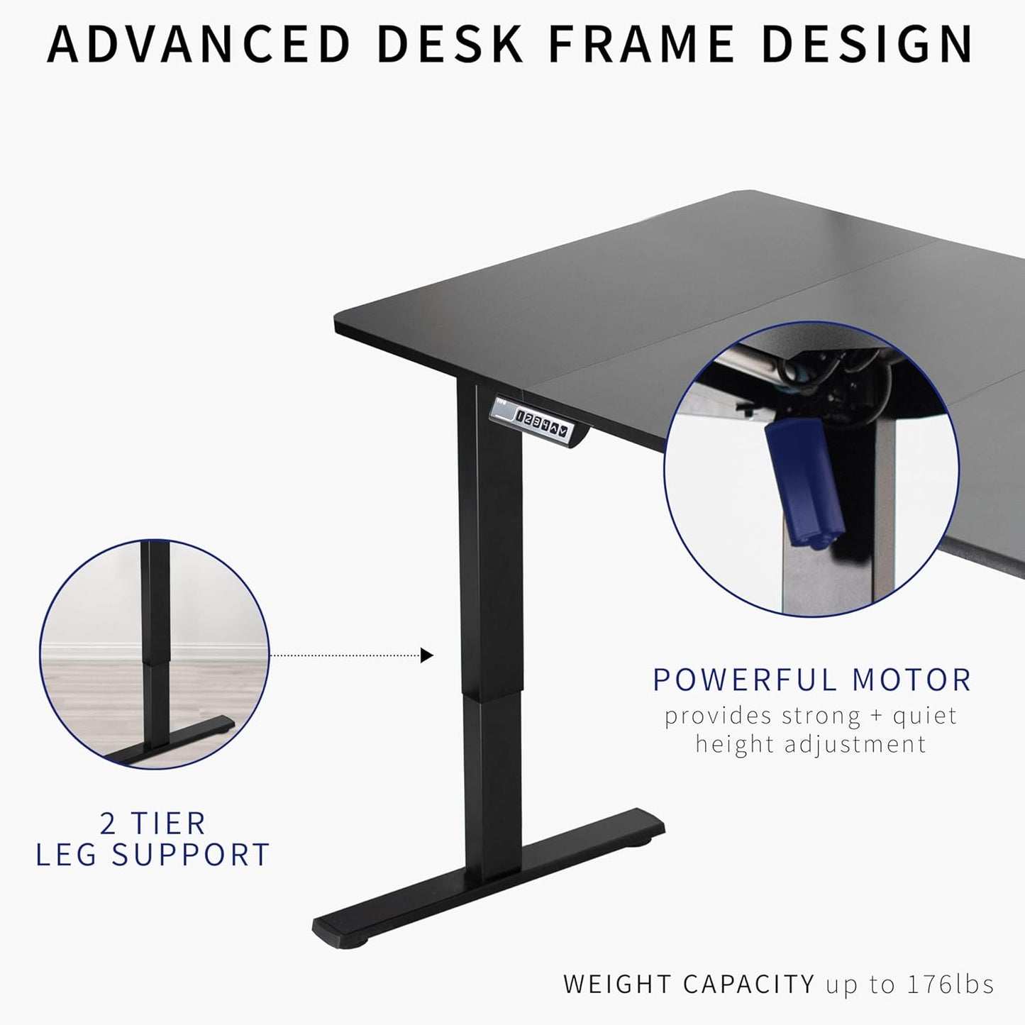 VIVO Electric 71 x 36 in Standing Desk, Memory Height Adjustment, 1B Series, Black Top Black Frame, DESK-KIT-1B7B-36