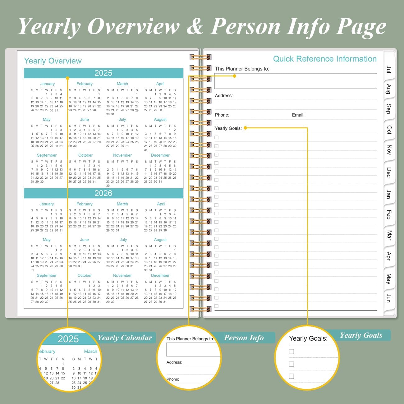 2025-2026 Appointment Book & Planner - Hourly Planner from July 2025 - June 2026, Weekly Appointment Book 2025-2026 with 30-Minute Interval, 6.4" x 8.5", Teal