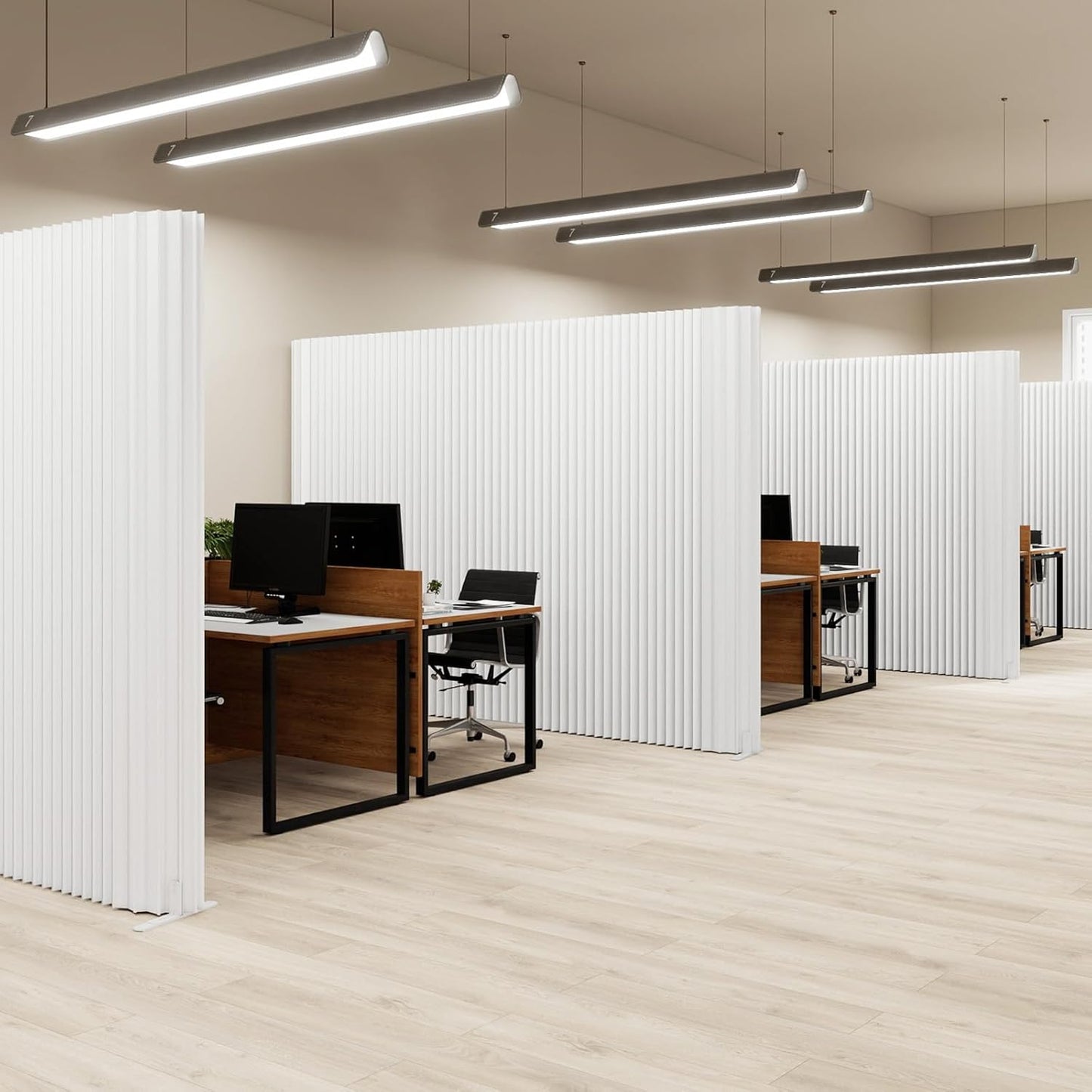 Paper Room Divider,Portable Office Partition Wall,Folding Privacy Paper Screen,Wall Dividers for Room Seperation,Indoor Freestanding Partition for Home Office Studio Exhibition -L16.4*W1.15 *H5.91 ft