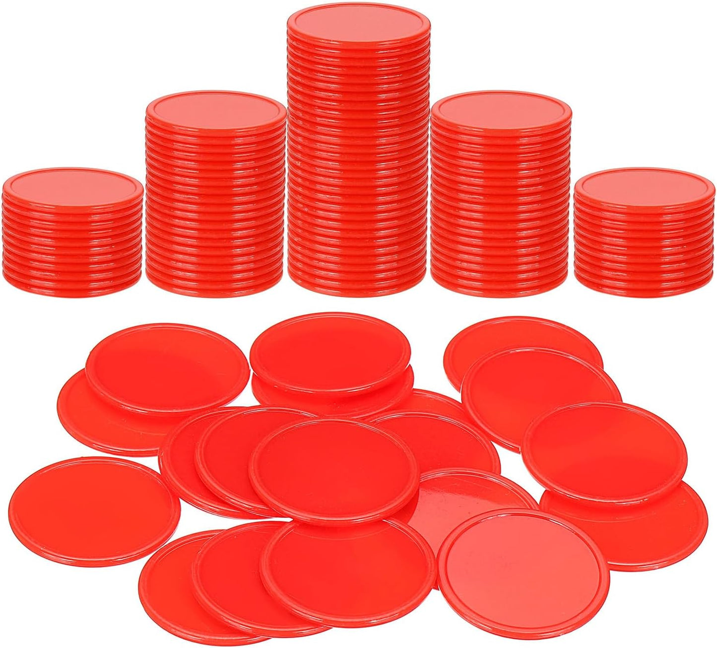 uxcell Plastic Poker Chips, Learning Counters Counting Counters Disk Marker Opaque Game Token for Game Play Math Counting