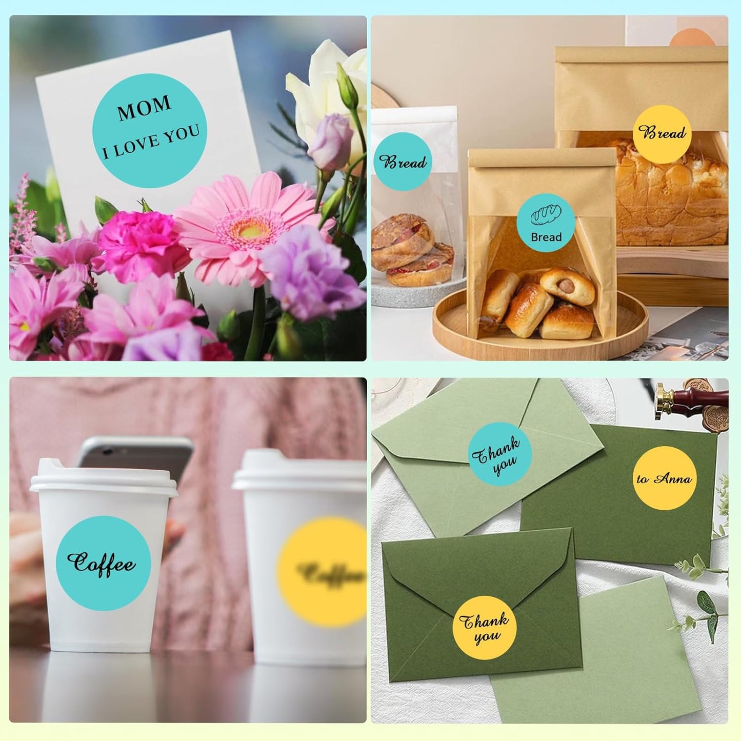 1.5 Inch Blue Round Thermal Sticker Labels - Self-Adhesive Circle Direct Thermal Multi-Purpose Roll for DIY Logo Design With Perforation Line (500 Labels, 1 Roll)