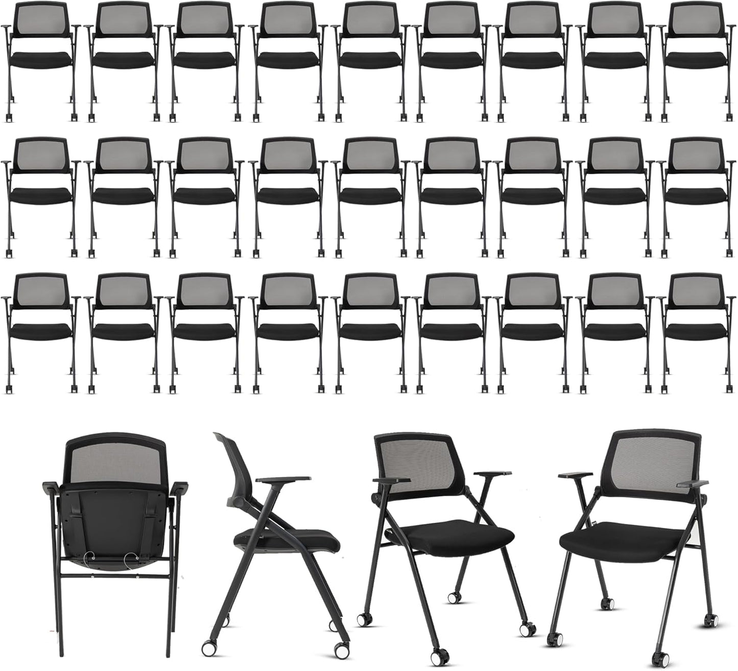 30 Pack Conference Room Chairs Guest Reception Chair for Office, Waiting Room, Meeting, Lobby