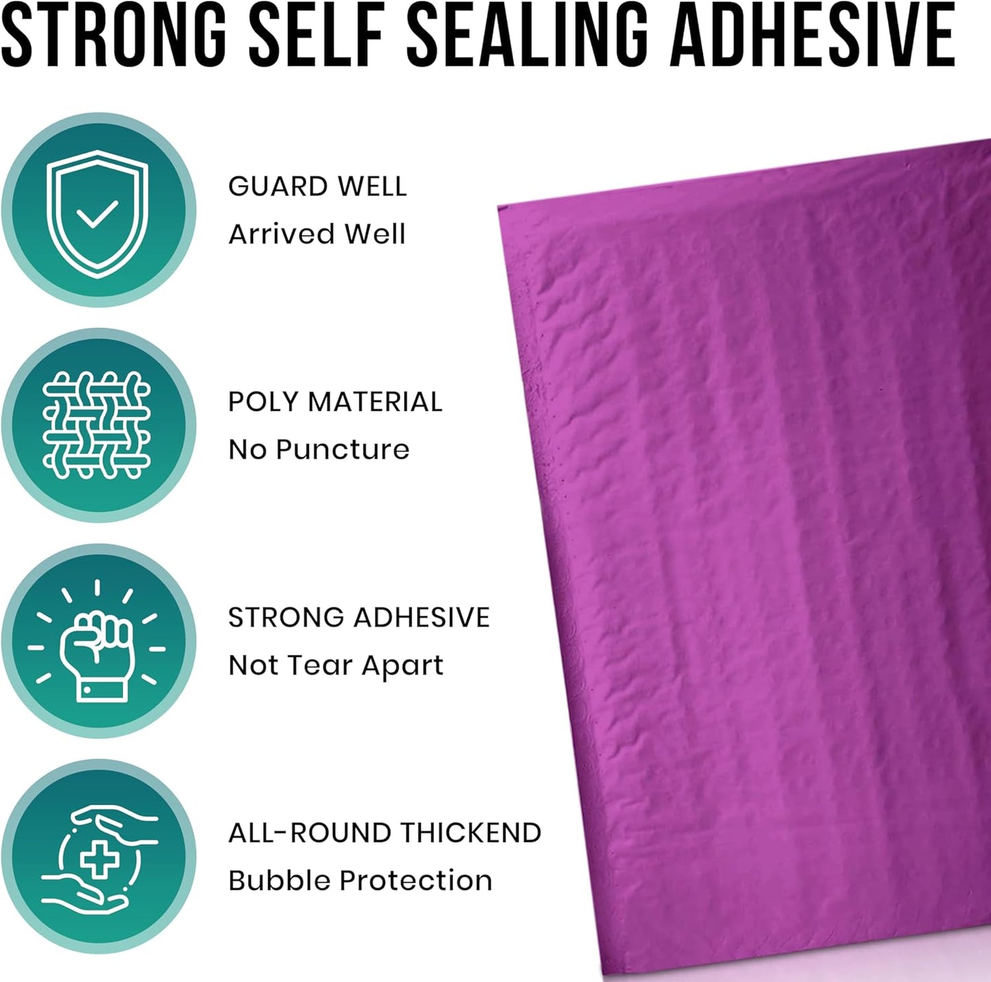 Levex - #000 4" x 8" [10 Pack] Purple Poly Bubble Mailers, Padded Envelope Mailers, Packing Envelope & Mailing Bags for Shipping