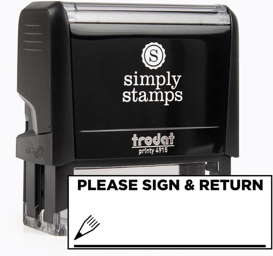 Please Sign & Return Office Stamp | 4 Different Sizes | 20 Designs | Multiple Color Options | Perfect for Quick Validation of Office Documents (Please Sign & Return, Xtra Wide)