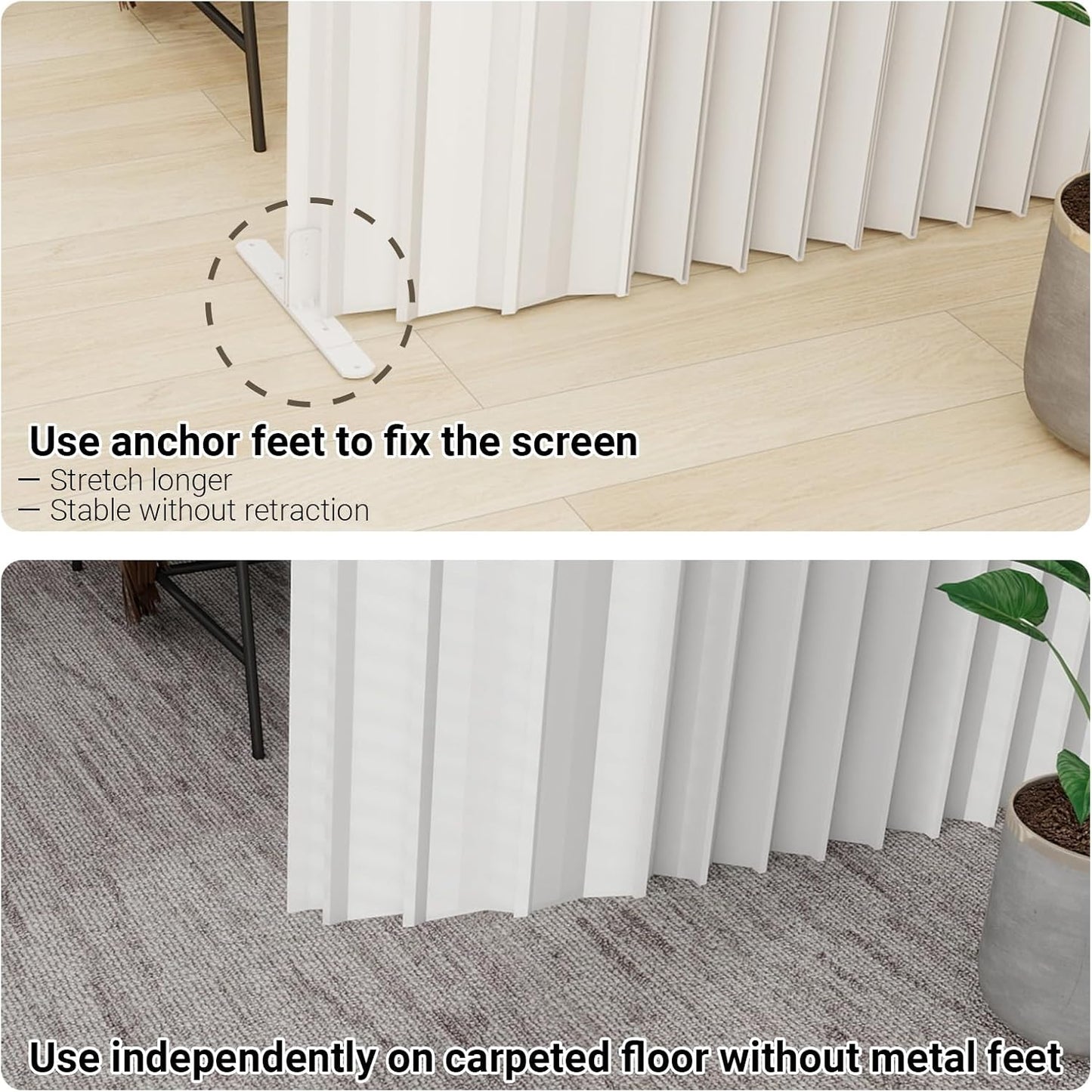 Paper Room Divider,Portable Office Partition Wall,Folding Privacy Paper Screen,Wall Dividers for Room Seperation,Indoor Freestanding Partition for Home Office Studio Exhibition -L16.4*W1.15 *H5.91 ft