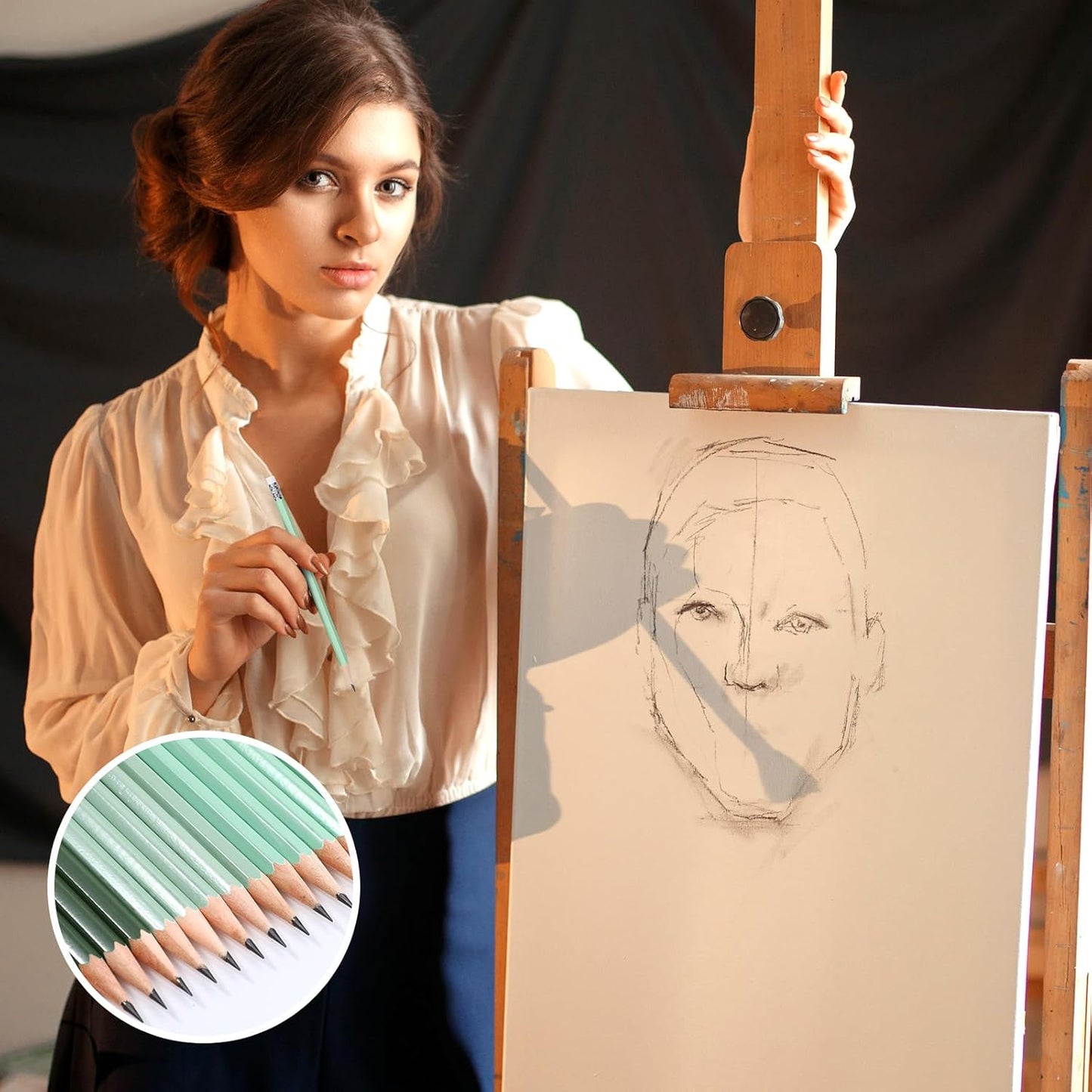 TecUnite 120 Pcs #2 HB Pencils with Eraser No 2 Unsharpened Wooden Hexagonal Pencils for Adults Gifts for School Exam art Learning Office Sketching(Green Series)