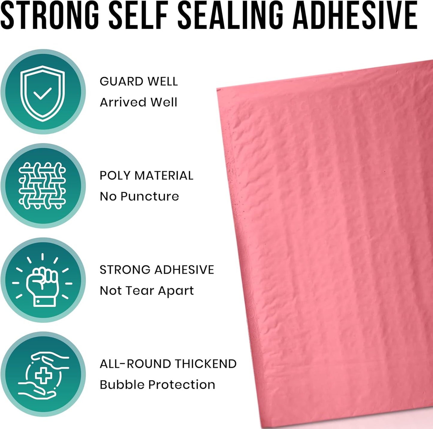 Levex - #2 8.5" x 12" [5 Pack] Pink Poly Bubble Mailers, Padded Envelope Mailers, Packing Envelope & Mailing Bags for Shipping