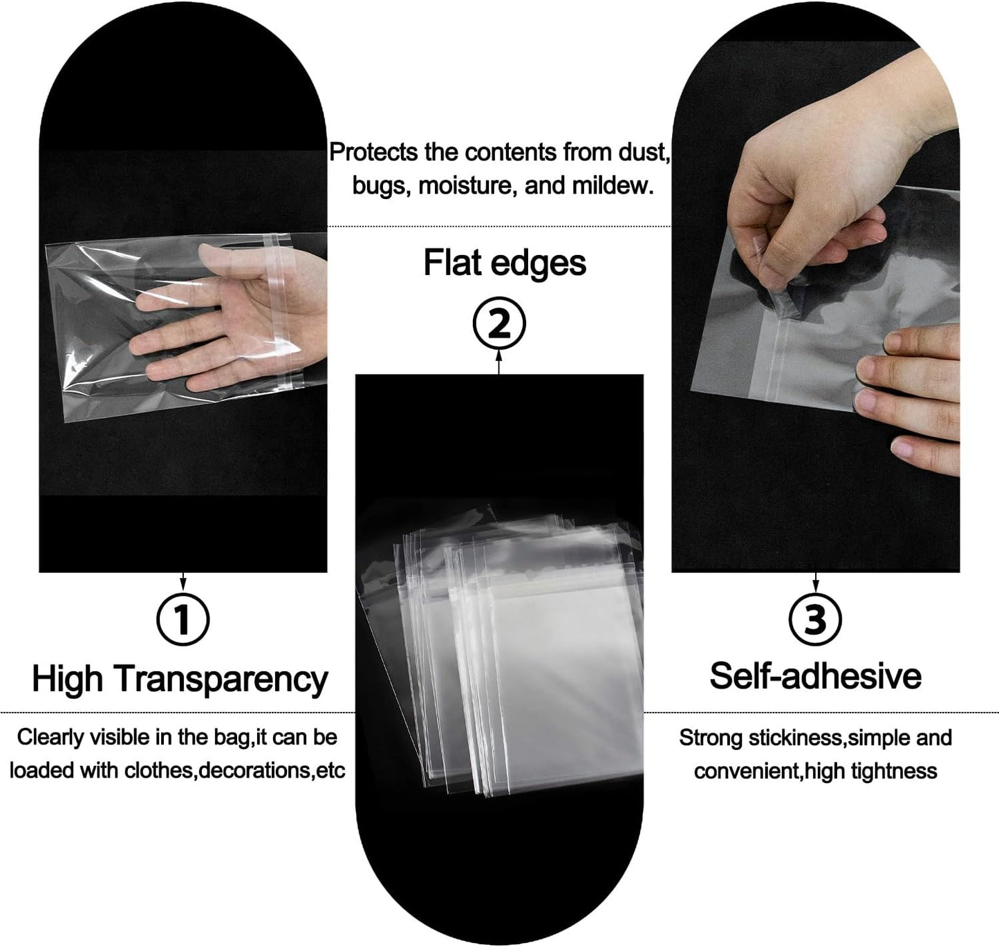 AUEAR, 9"x12" (100 Pack) Clear Plastic Sleeves - Acid Free 1.6Mil Crystal Resealable Bags -Fit for 9X12 Art Prints & Photos, A4, Letter Sized Documents