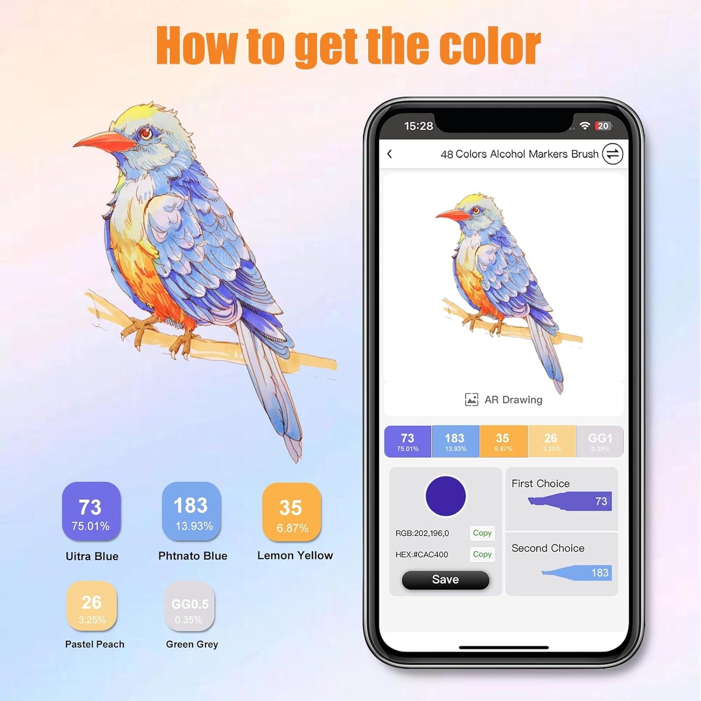 YHC 60 Colors Alcohol Brush Marker with Free App,Dual Tips Art Markers for Adults and Kids, Alcohol Based Brush & Chisel Tips Markers for Drawing, Coloring, Painting, Sketching