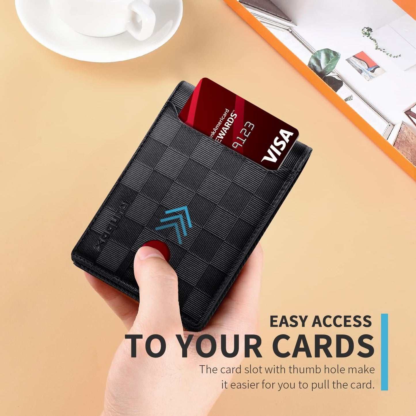 RUNBOX Novelty Wallet for Men Slim 11 Credit Card Holder Slots Leather RFID Blocking Small Thin Men's Wallet Bifold Minimalist Front Pocket Large Capacity Gift Box