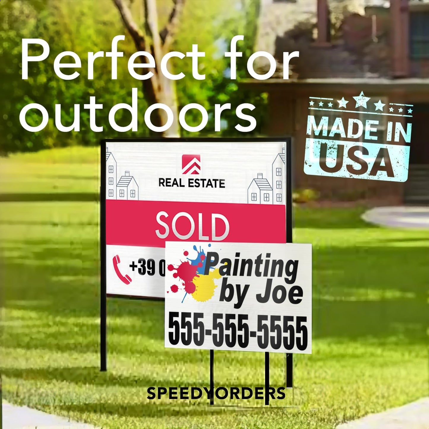 Custom Metal Signs, Personalized Aluminum, Customized Safety, Business Signs, Waterproof Outdoor, White Aluminum (Yellow Background, 7x7 In)