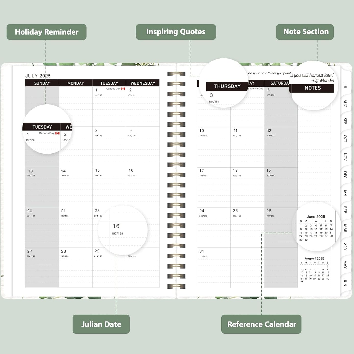 Planner 2025-2026, Weekly and Monthly Calendar Academic Planner (July 2025 - June 2026), Hardcover Teacher School Student Agenda with Tabs, Ideal for School Office Supplies, A5 (6.3" x 8.5")