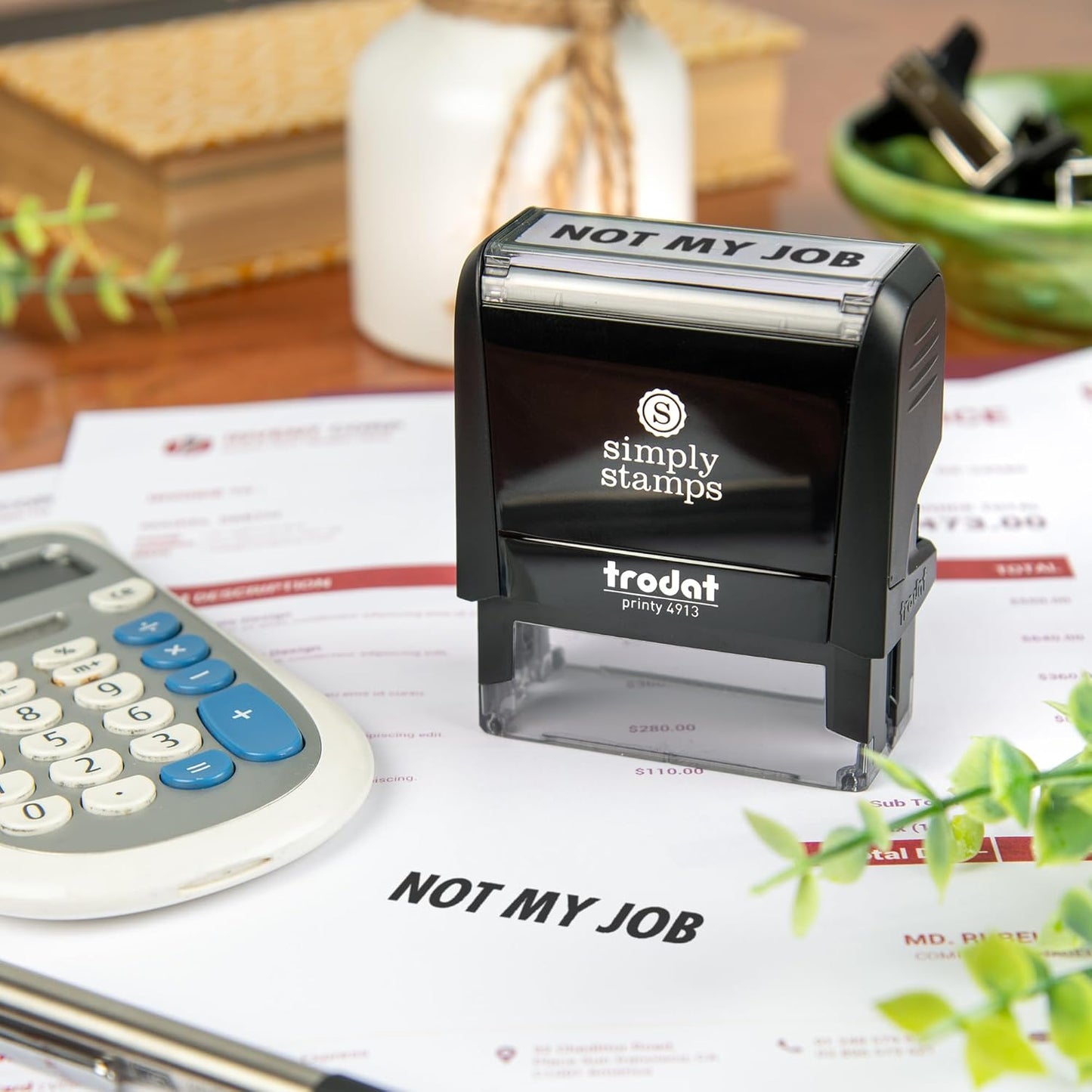 Not My Job Office Stamp | 4 Different Sizes | 20 Designs | Multiple Color Options | Perfect for Quick Validation of Office Documents (Not My Job, Large)