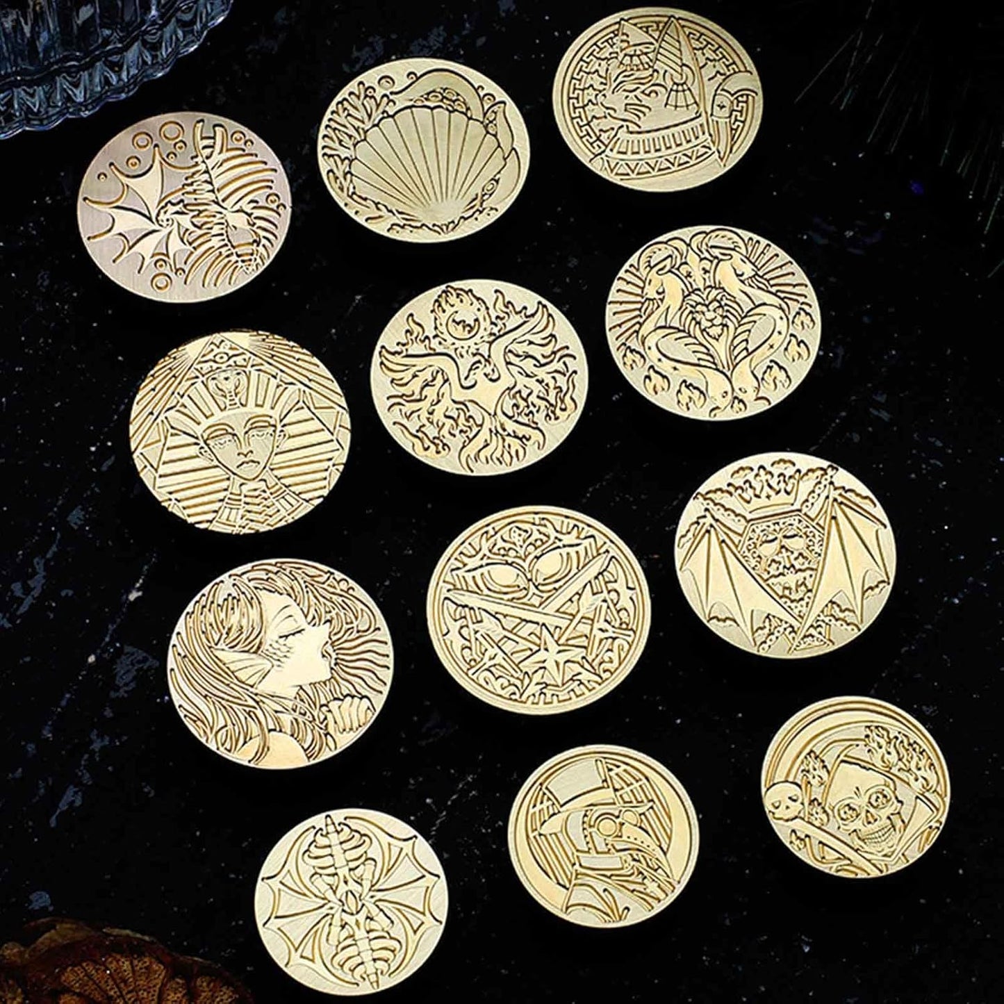 Chimera Wax Seal Stamp - 1.18 inch/30mm Removable Brass Stamp Head,Ancient Greek Legendary Sealed Stamp with Handle for Envelopes Letters Handicraft DIY and Creative Gifts