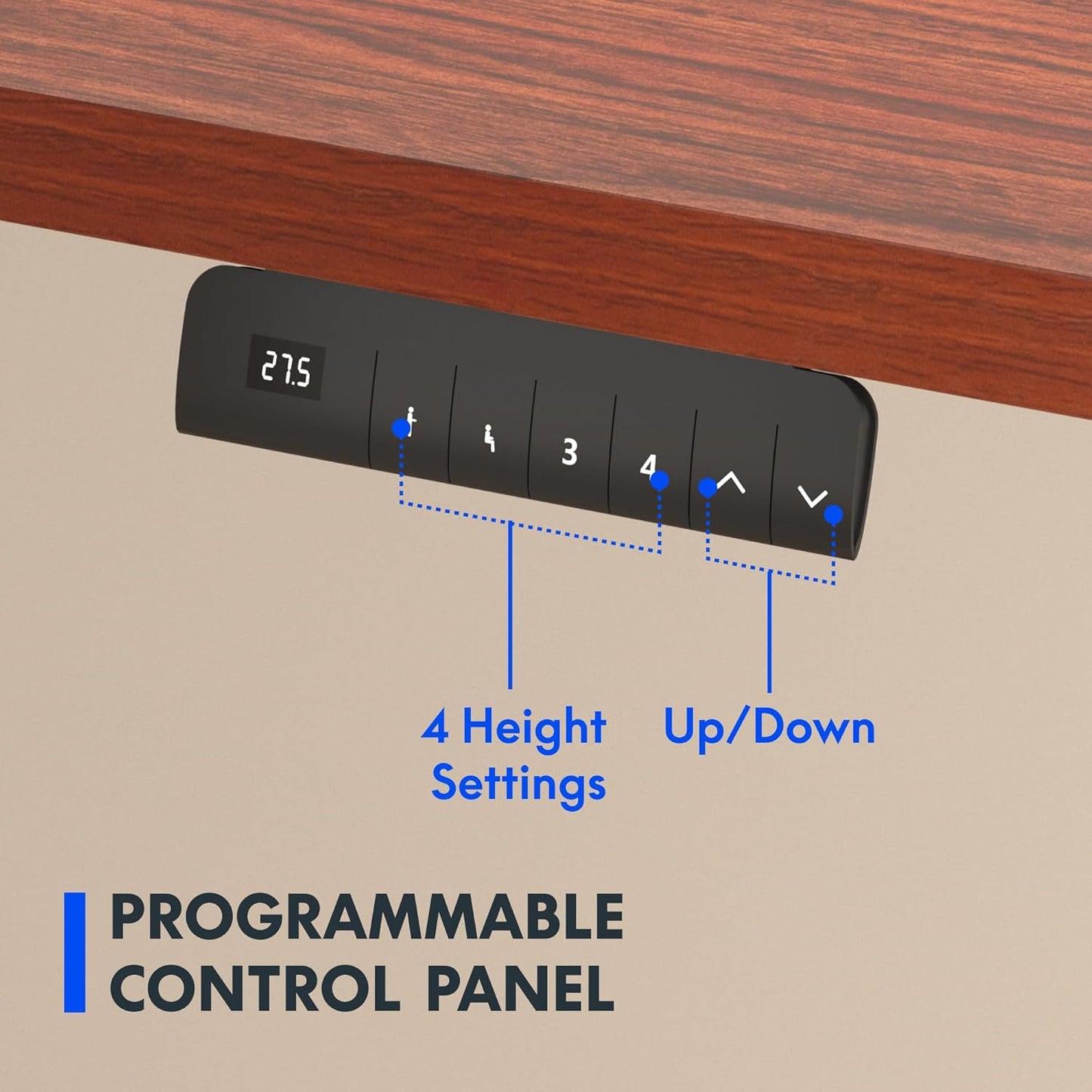 FLEXISPOT E3 Dual Motor Electric Standing Desk 48x30 Inch Whole-Piece Board Height Adjustable Desk Electric Sit Stand Desk (Black Frame + Mahogany Desktop, 2 Packages)