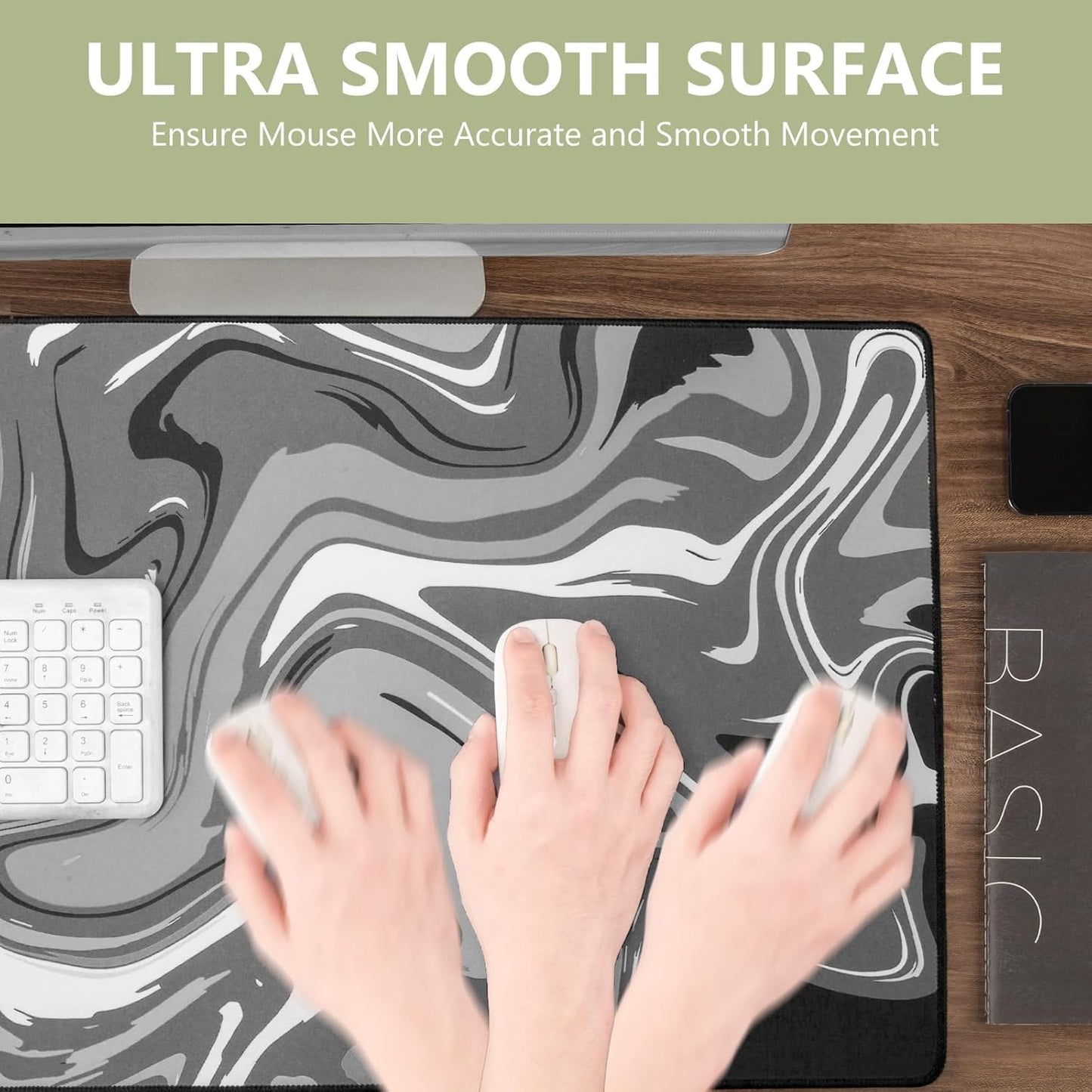 Large Mouse Pad for Desk - Gaming Mouse Pad with Stitched Edges, Anti-Slip Base, Desk Mat Desk Pad for Keyboard and Mouse