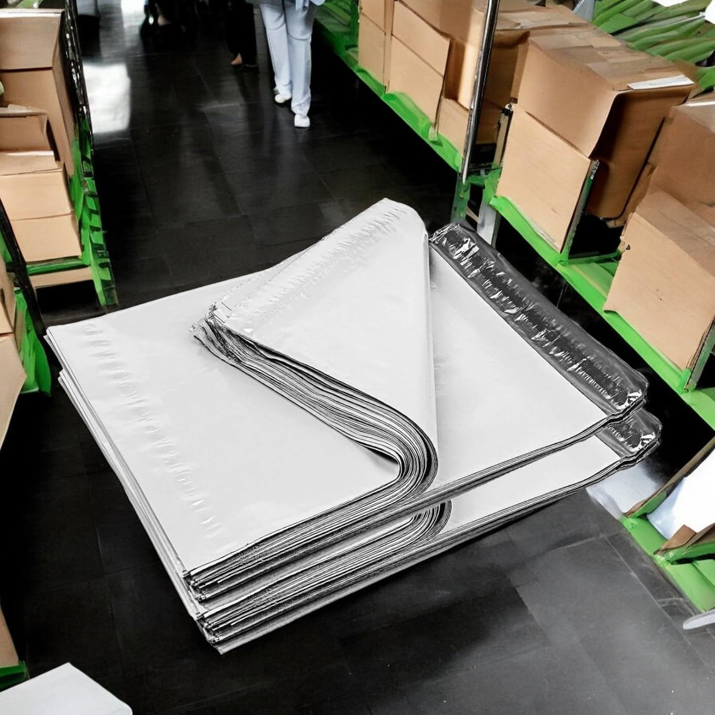 iMBAPrice 1000-Pack Poly Mailers 12x15.5 Inch Mid Size #5 White Color Poly Mailing Shipping Envelopes Bags, Self Seal Adhesive Waterproof and Tear Proof (Total 1000 Bags) in Bulk