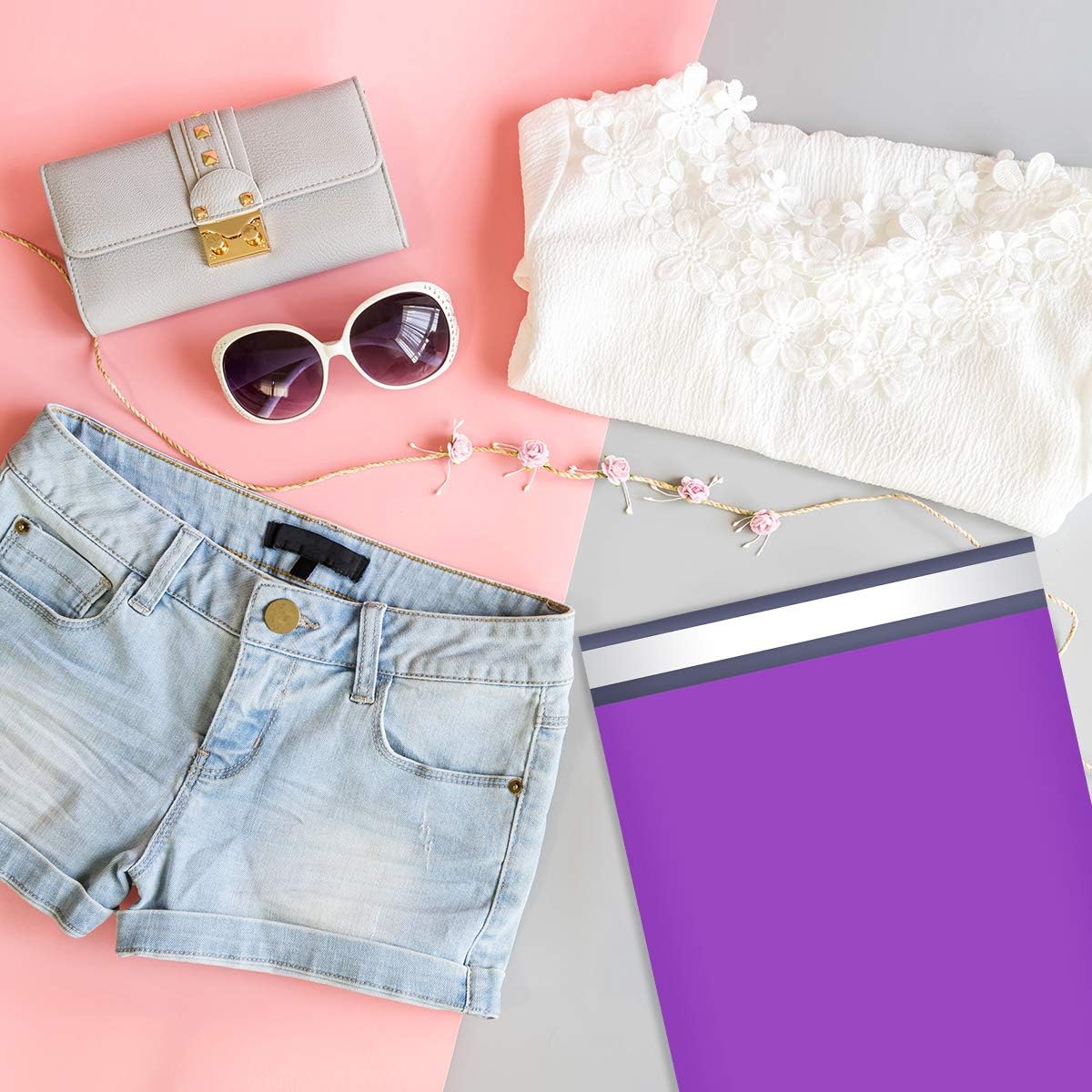 UCGOU Poly Mailers 10x13 Inch Purple 200 Pack Shipping Bags #4 Strong Mailing Envelopes Boutique Packaging Postal Self Seal Adhesive Waterproof and Tear Proof Small Business for Clothes Books