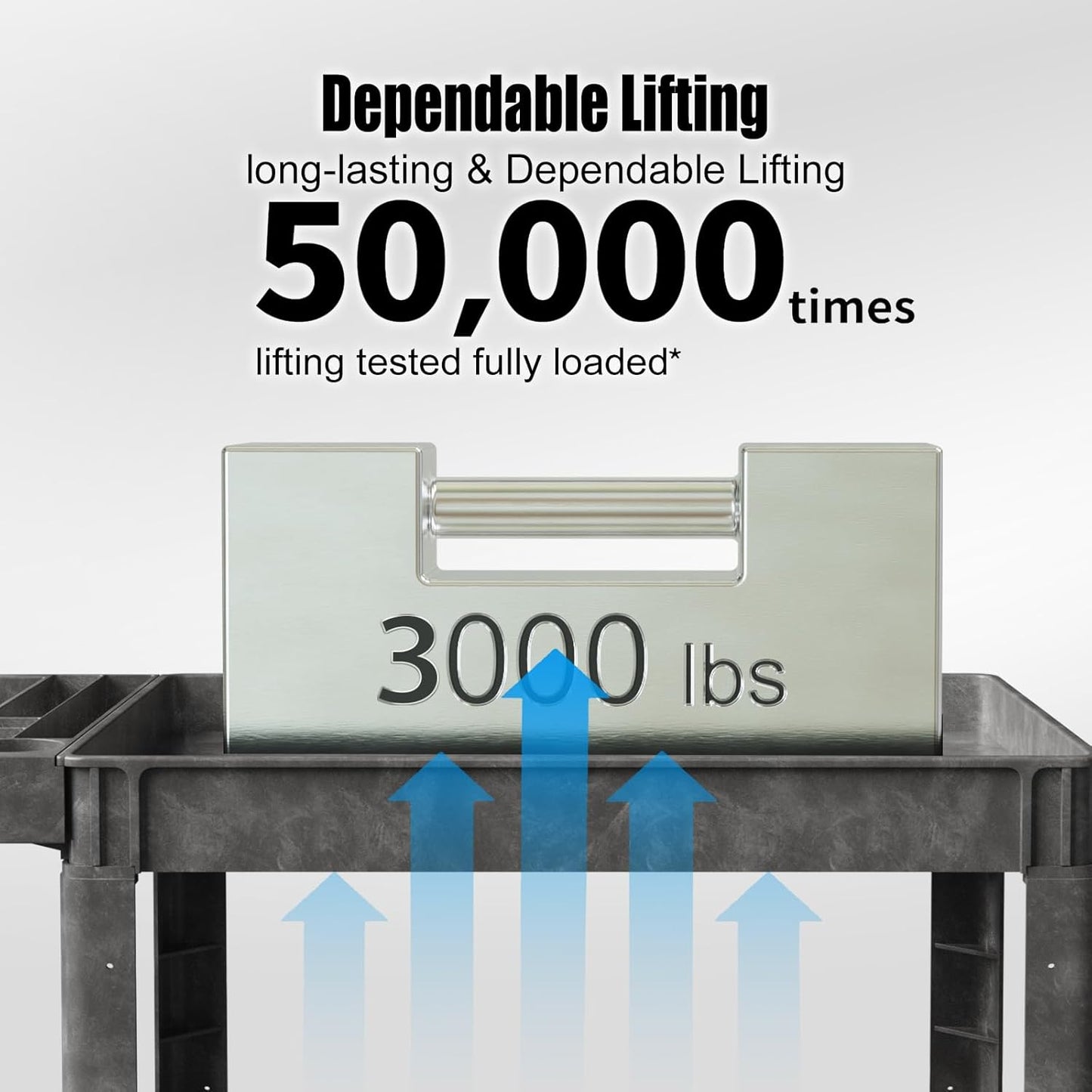 Heavy-Duty Utility Cart Tool Cart, Extra Large Rolling Carts with Storage Handle, Work Cart Service Carts for Garage Warehouse, Workshop, Office, School