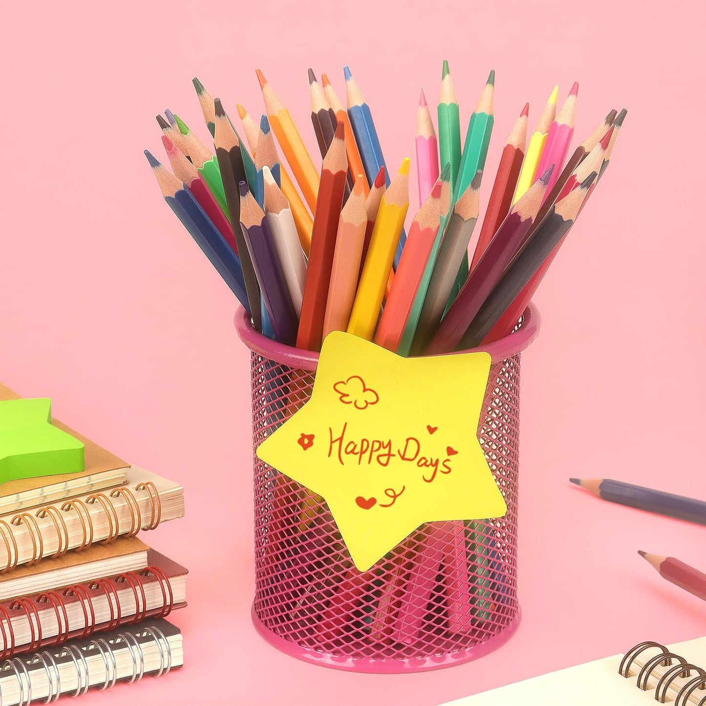 Star Shape Sticky Notes 8 Color Bright Colorful Sticky Pad 75 Sheets/Pad Self-Sticky Note Pads (8 Pads)