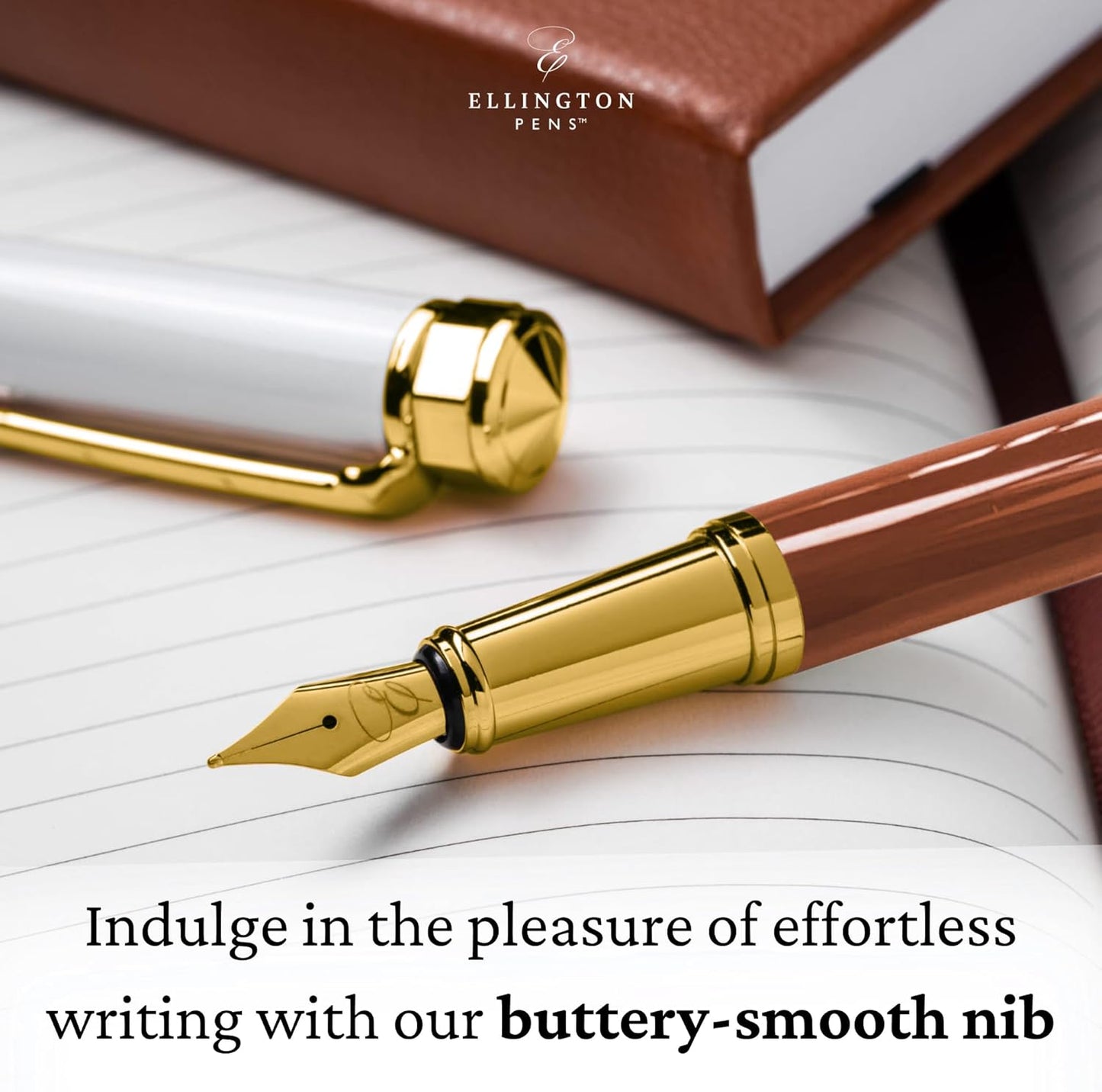 Luxury Fountain Pen Set- Fountain Pens for Writing - Smooth Extra Fine Nib - Includes Refillable Ink Converter, 3 Ink Cartridges [Black & Blue], Gift Box - Elegant Calligraphy