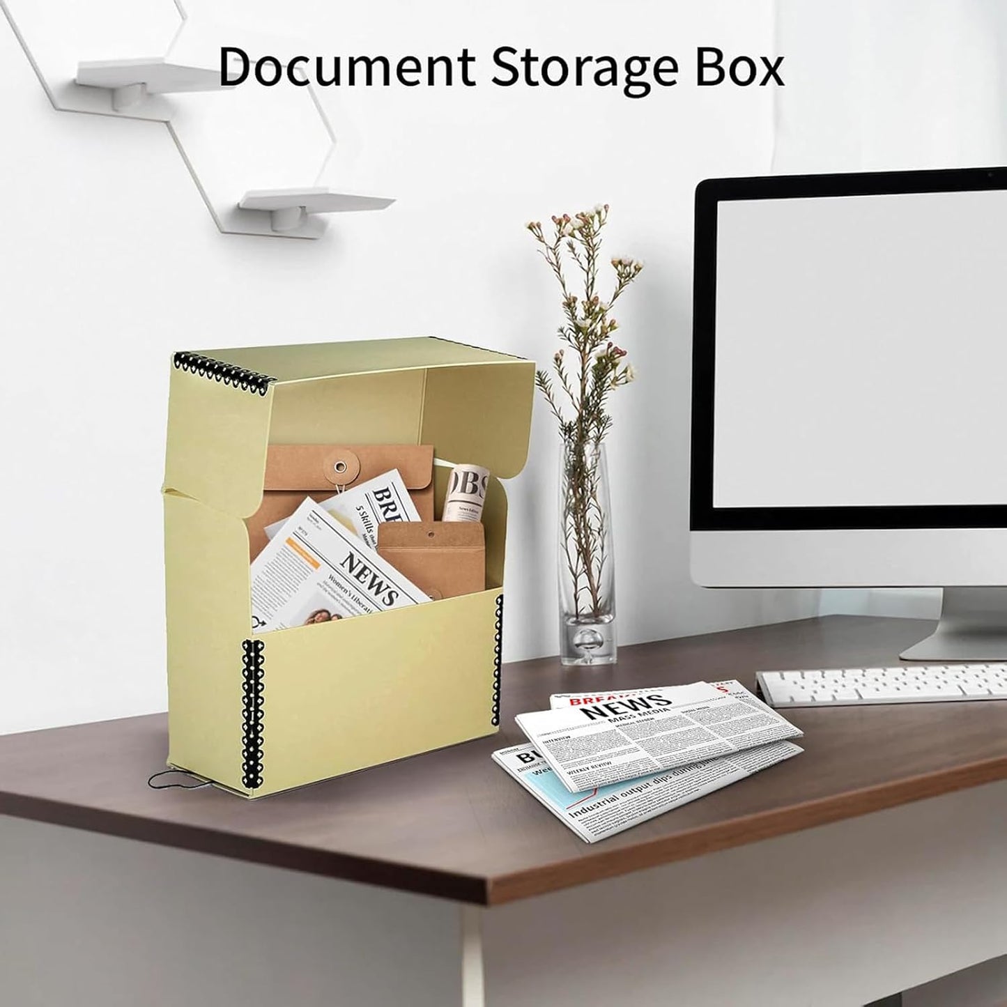 Lineco Archival Document Storage Box with Metal Edge, Acid-Free Tan Boxboard, Organize and Store Files, Prints, Photos, Legal-Sized Case 15.5" x 10.5" x 5" Wide