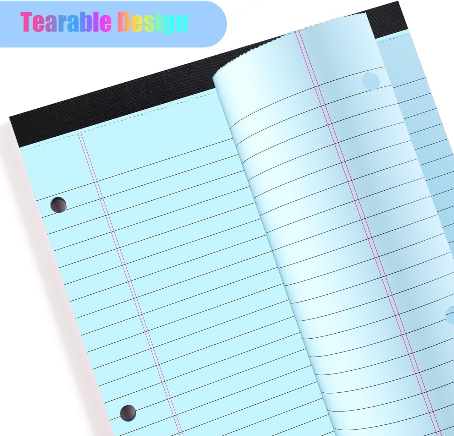 HAUTOCO 12 Pack 8.5 x 11 Legal Pads Colored Wide Ruled Notepads Perforated Writing Pads, 30 Sheets Per Notepad, 3-Hole Punched Paper, Writing Note Pads for School, Home, Office, Business