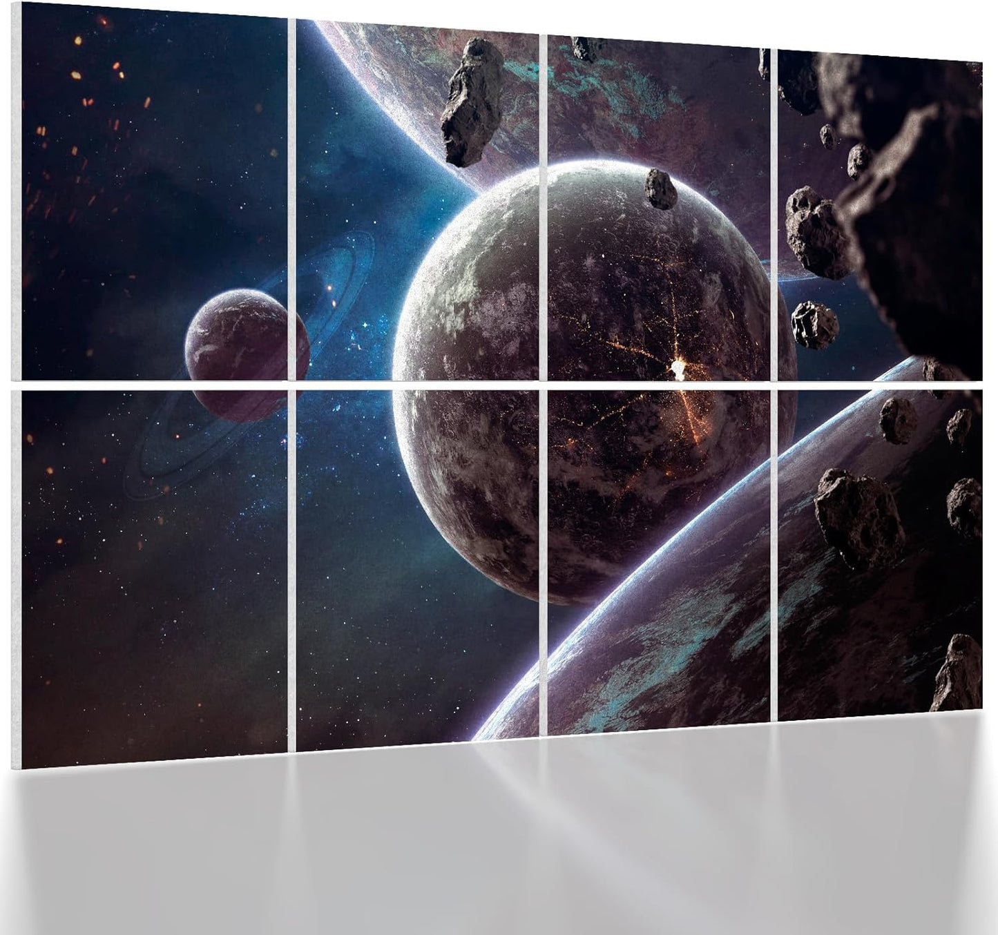 UMIACOUSTICS 8 Pcs 0.7Inch Thick Art Acoustic Panels, Total 47.2” x 31.5” Decorative Acoustical Wall Panels, Sound Absorbing Art Panels for Home, Office, Hotel, Recording Studio, Supernova