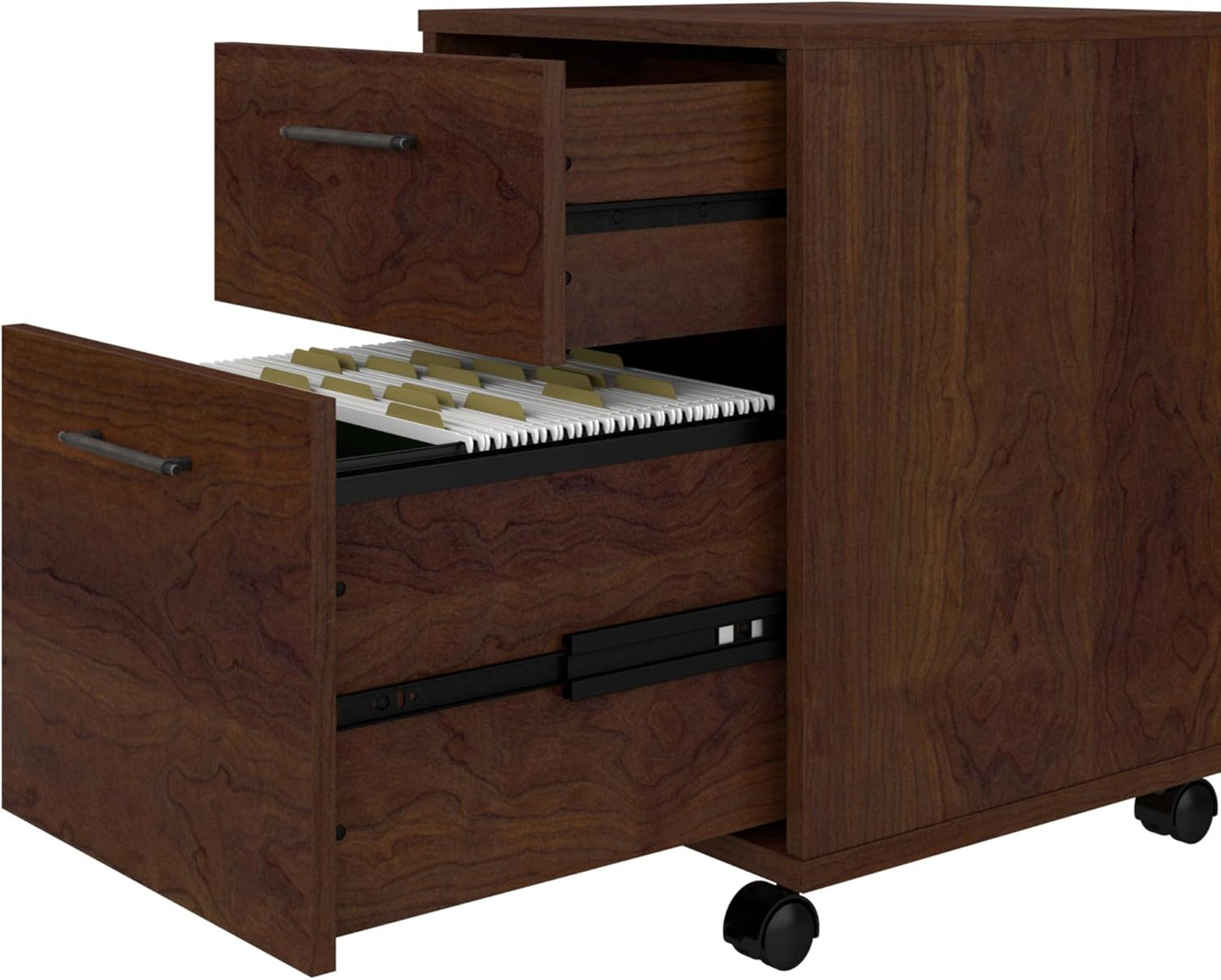 Bush Furniture Key West 2 Drawer Mobile File Cabinet in Bing Cherry