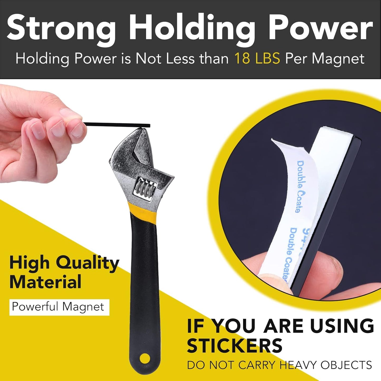 LOVIMAG Waterproof Strong Neodymium Bar Magnets, Powerful Rare Earth Magnets with Epoxy Coating and Double-Sided Adhesive for Shower Door, Fridge, Scientific, Office etc,60x 10x 3 mm, Pack of 4