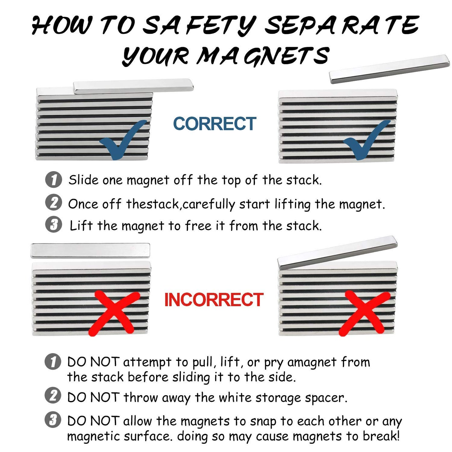 LOVIMAG Powerful Neodymium Bar Magnets, Rare-Earth Metal Neodymium Magnet - 60 x 10 x 3 mm, Pack of 12