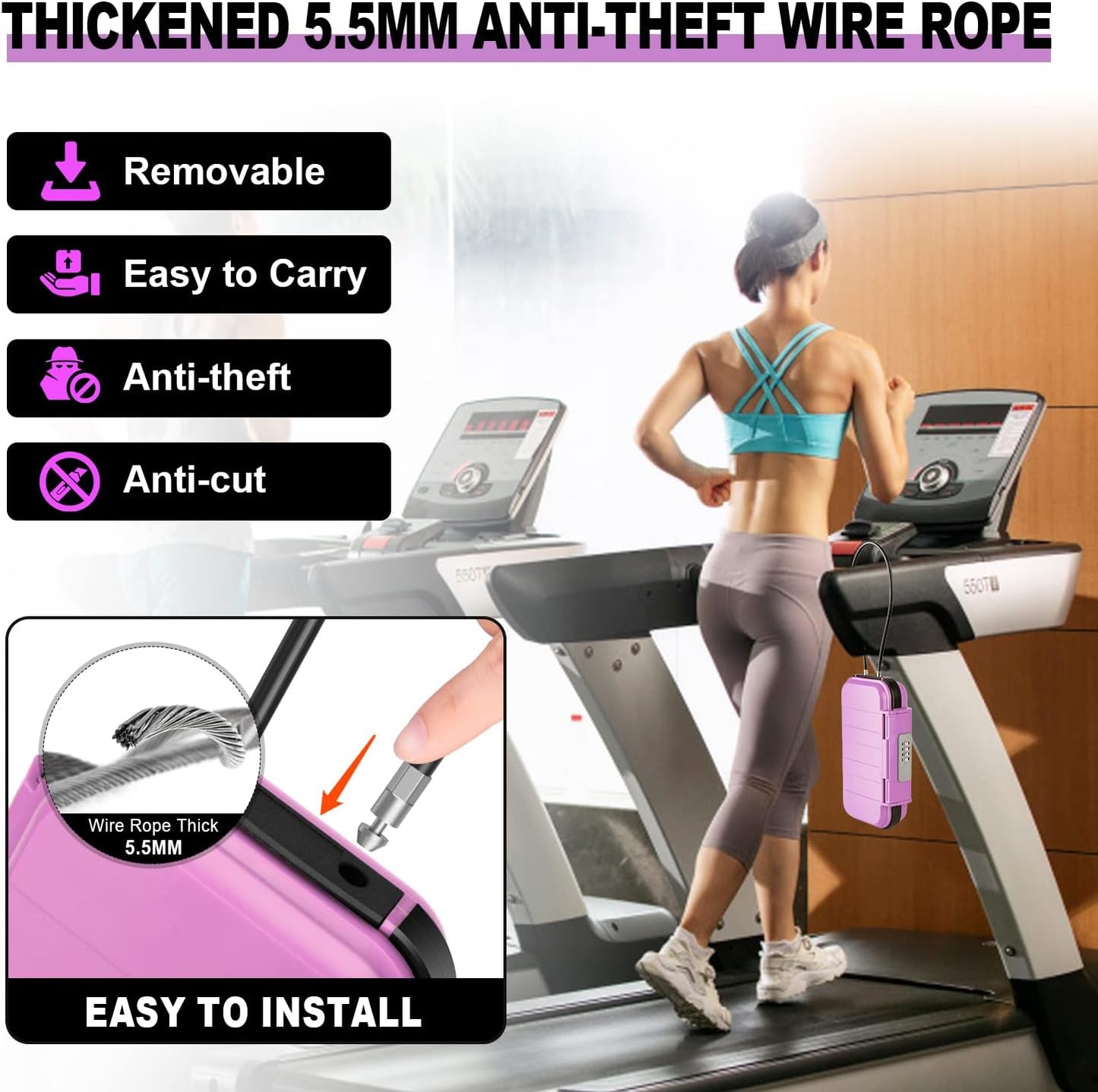 BKNOOU Portable Safe with Removable Chain, Anti-Theft Beach Safe Box, Waterproof Combination Lock Box for Travel, Dorm, Beach, Hotel, Car, Home, Office