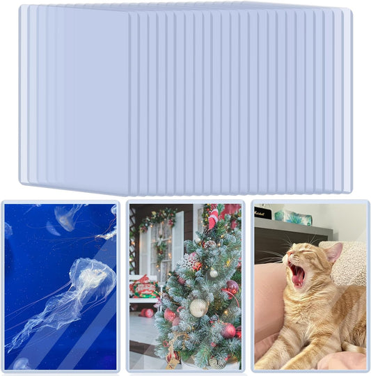 Rainmae 30 Pack 4" x 6" Rigid Print Protectors, Clear Waterproof Hard Page Sheet Protectors, B6 Paper Sleeves Photo Plastic Sleeves Hard Plastic Document Holder Birth Certificate Protector