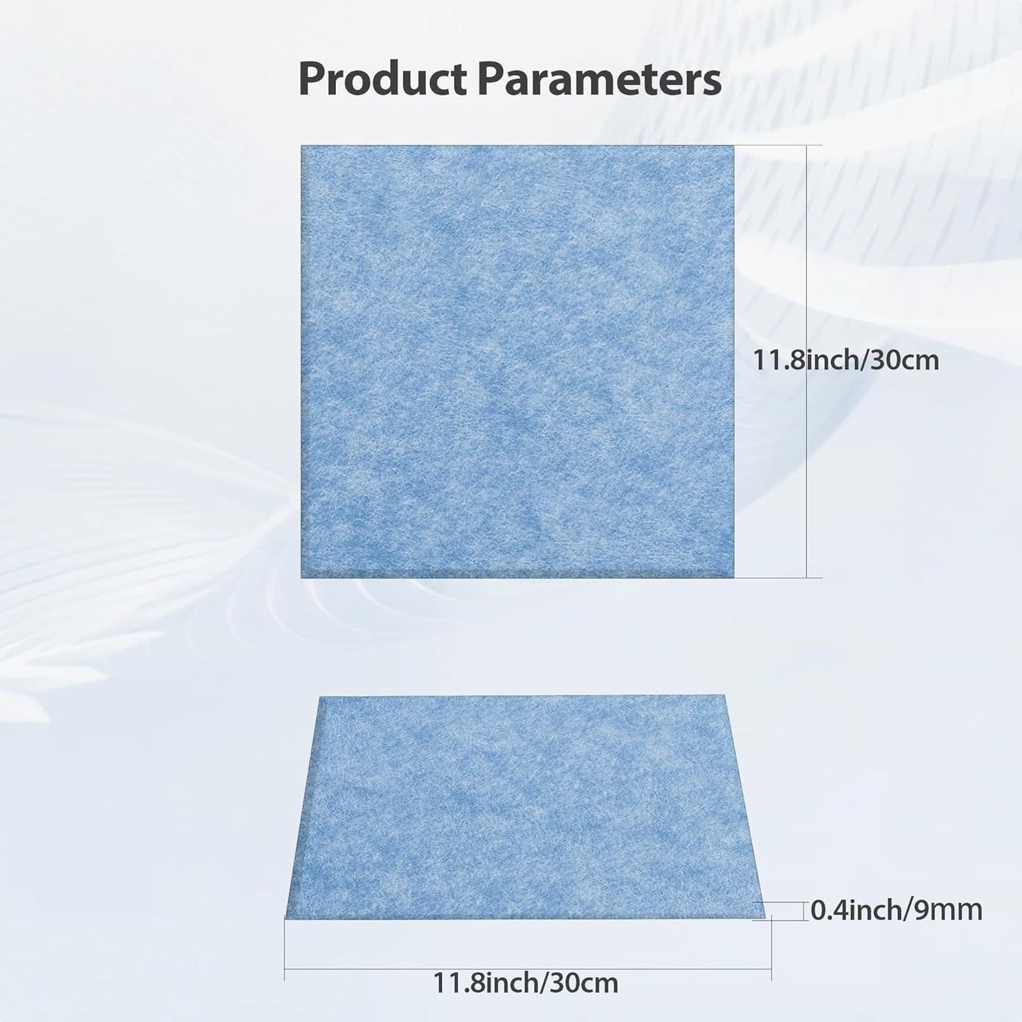 12 Pack Acoustic Panels Self Adhesive Sound Proof Foam, High Density Sound Acoustic Panel, 12X12X0.4 Inch Square Panels in Home, Office, Reccording Room, Studio,and more(Light Sky Blue)