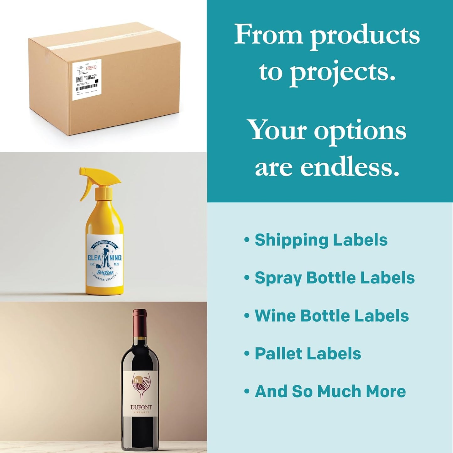 Premium Label Supply White Sticker Shipping Labels – 4.25" x 5.5" – Laser/Inkjet Compatible – (4 per Sheet), 25 Sheets – 100 Total Adhesive Labels