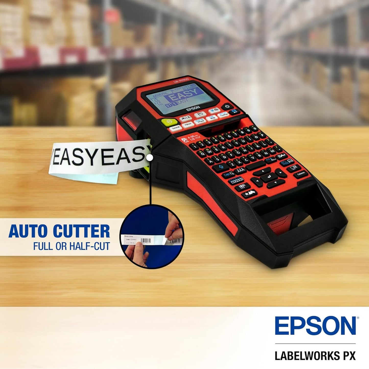 LABELWORKS Epson LW-PX900PCD Industrial Label Maker Kit - Complete Kit with Accessories, Compatible with All Epson PX Tape Types, Portable Handheld Label Printer