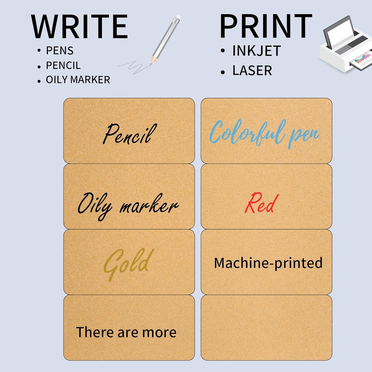 Shipping Labels Stickers, 2"×4" Printable Mailing Label for Laser/Inkjet Printing- Matte, Permanent Adhesive Labels Stickers (Kraft Brown)